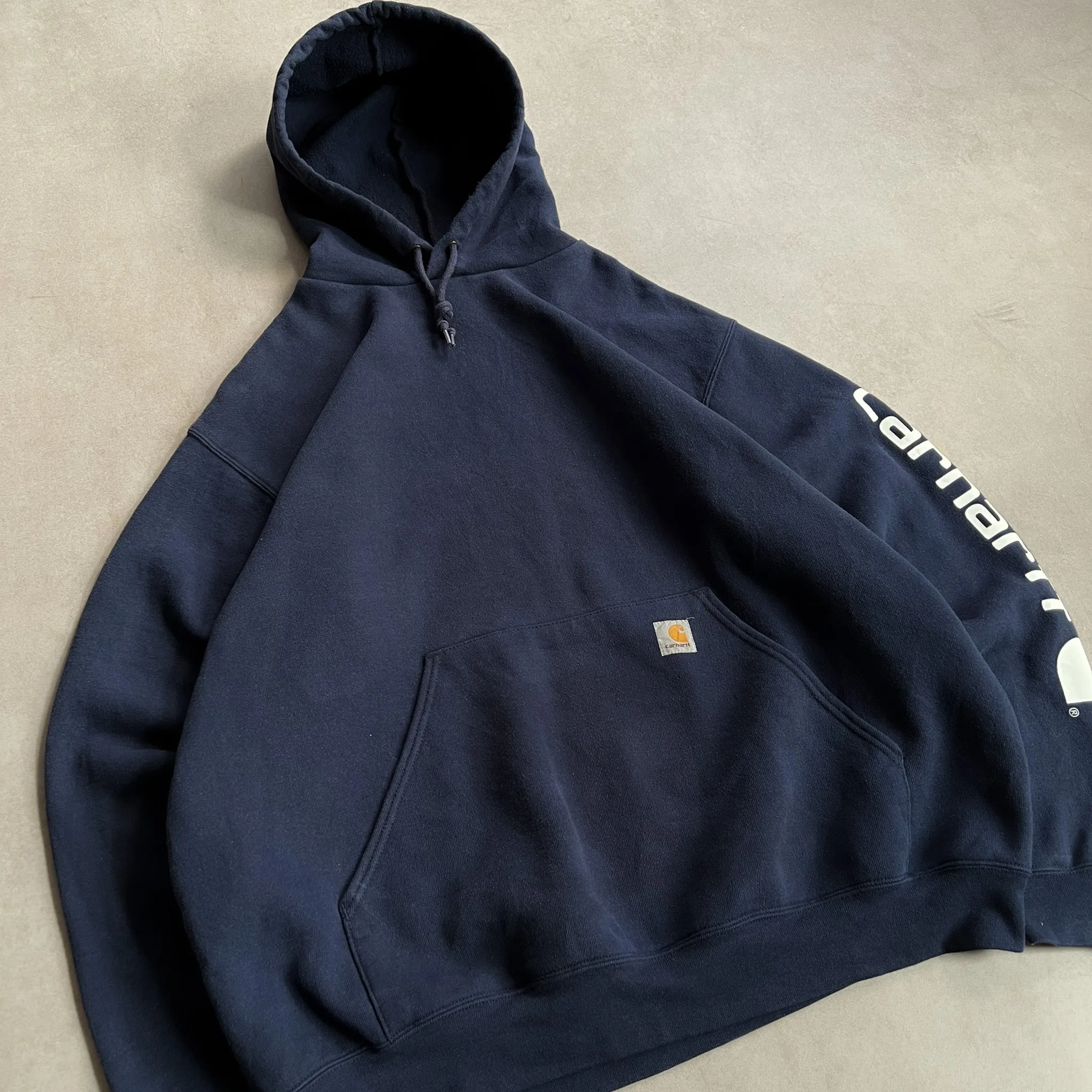 1990s Carhartt Navy Hoodie - XL