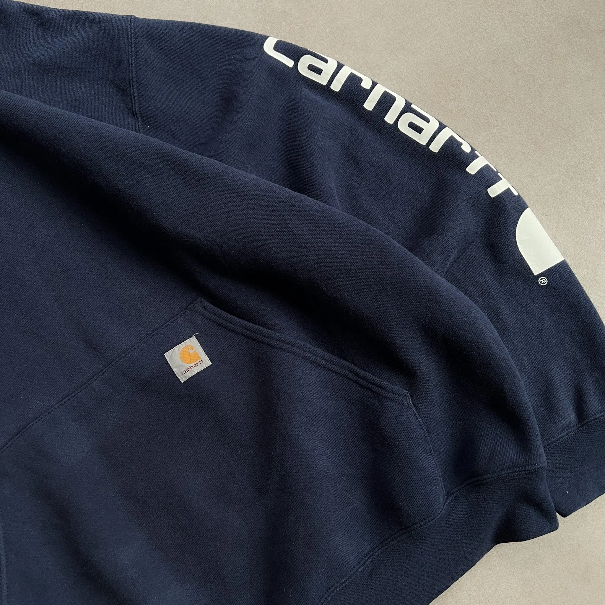 1990s Carhartt Navy Hoodie - XL