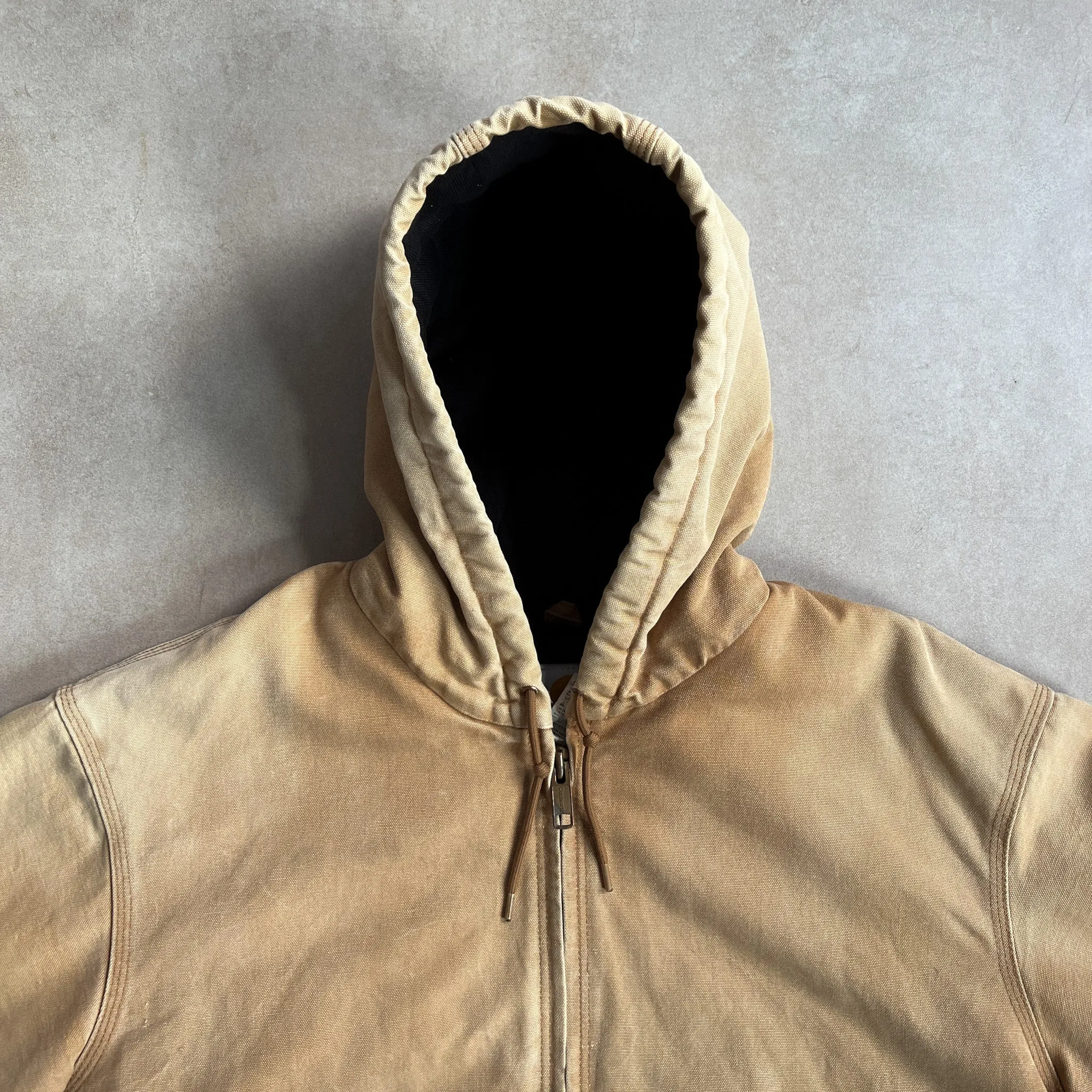 1990s Carhartt Tan Active Hoodie Jacket - XL