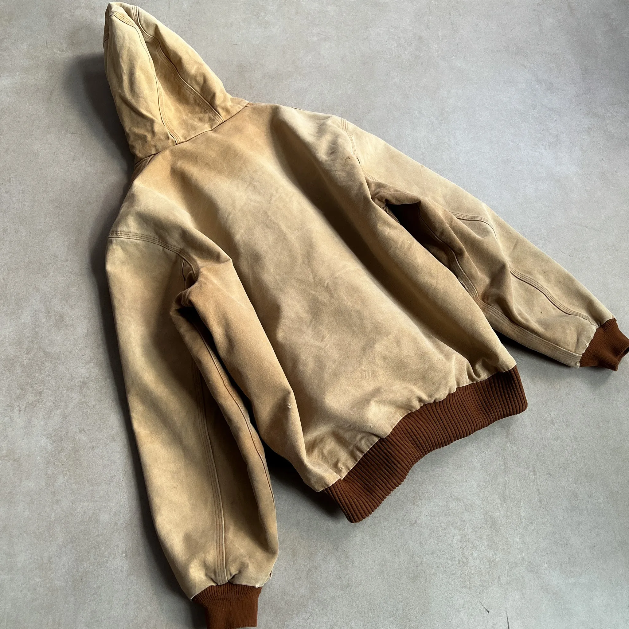 1990s Carhartt Tan Active Hoodie Jacket - XL