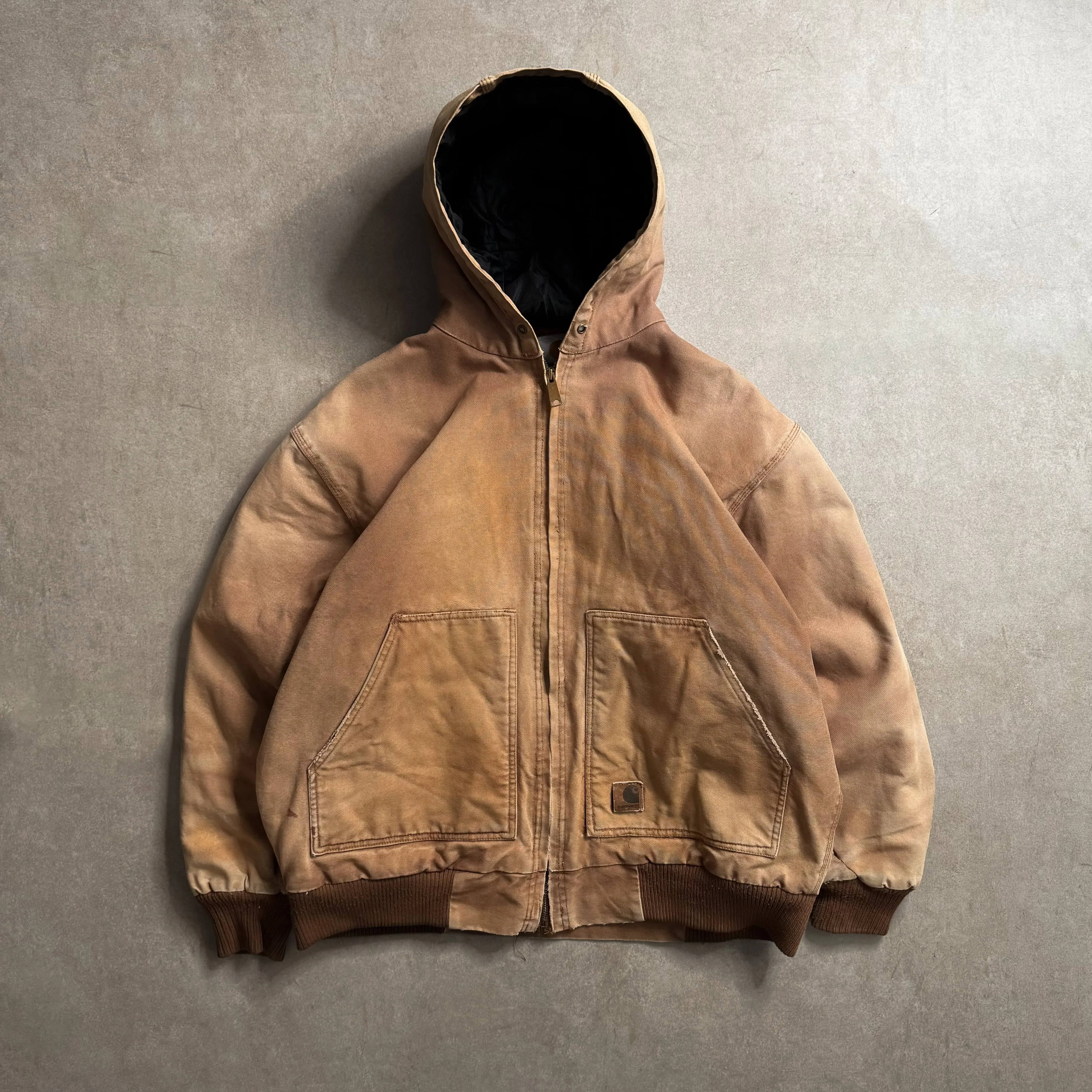 1990's Carhartt Tan Active Hoodie - L