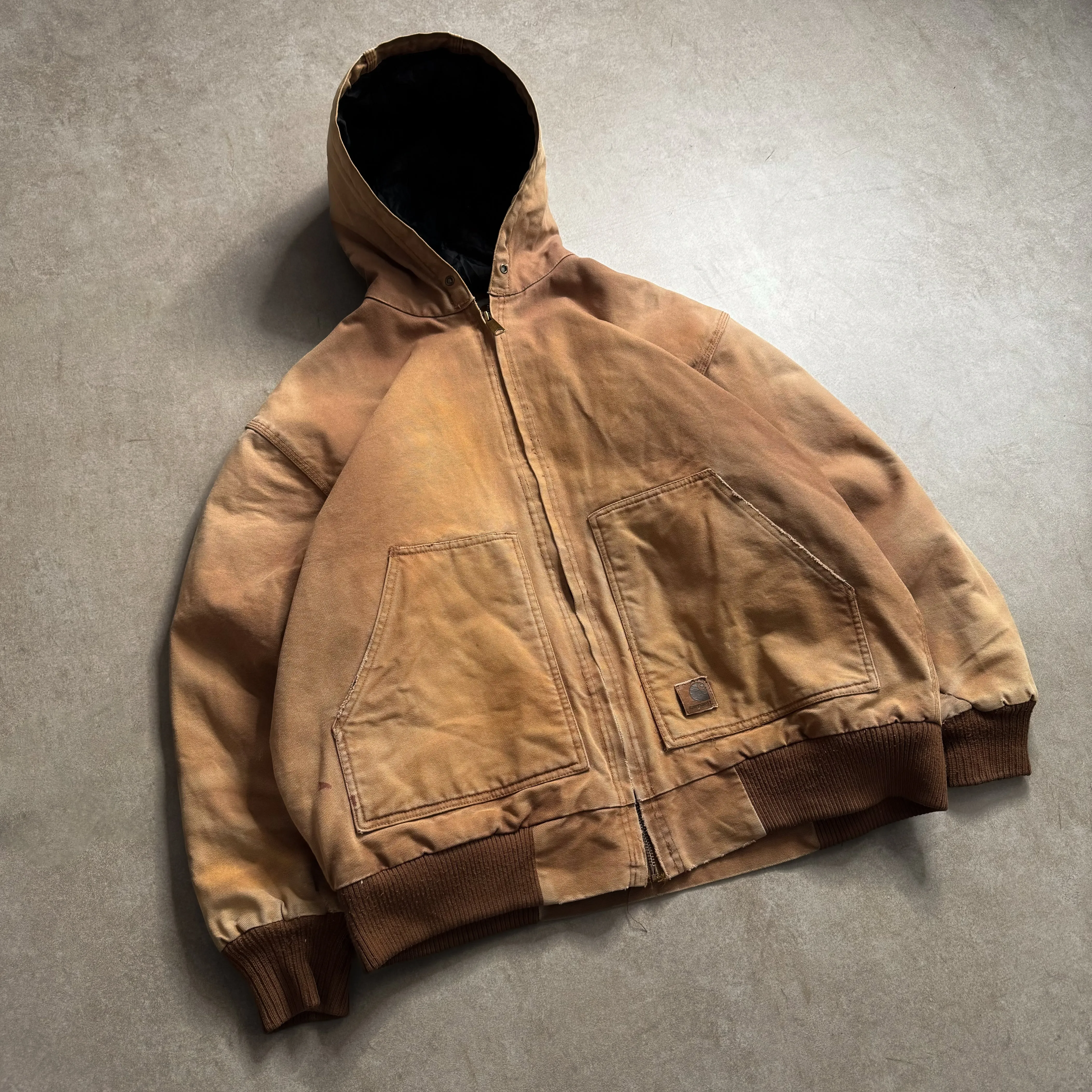 1990's Carhartt Tan Active Hoodie - L