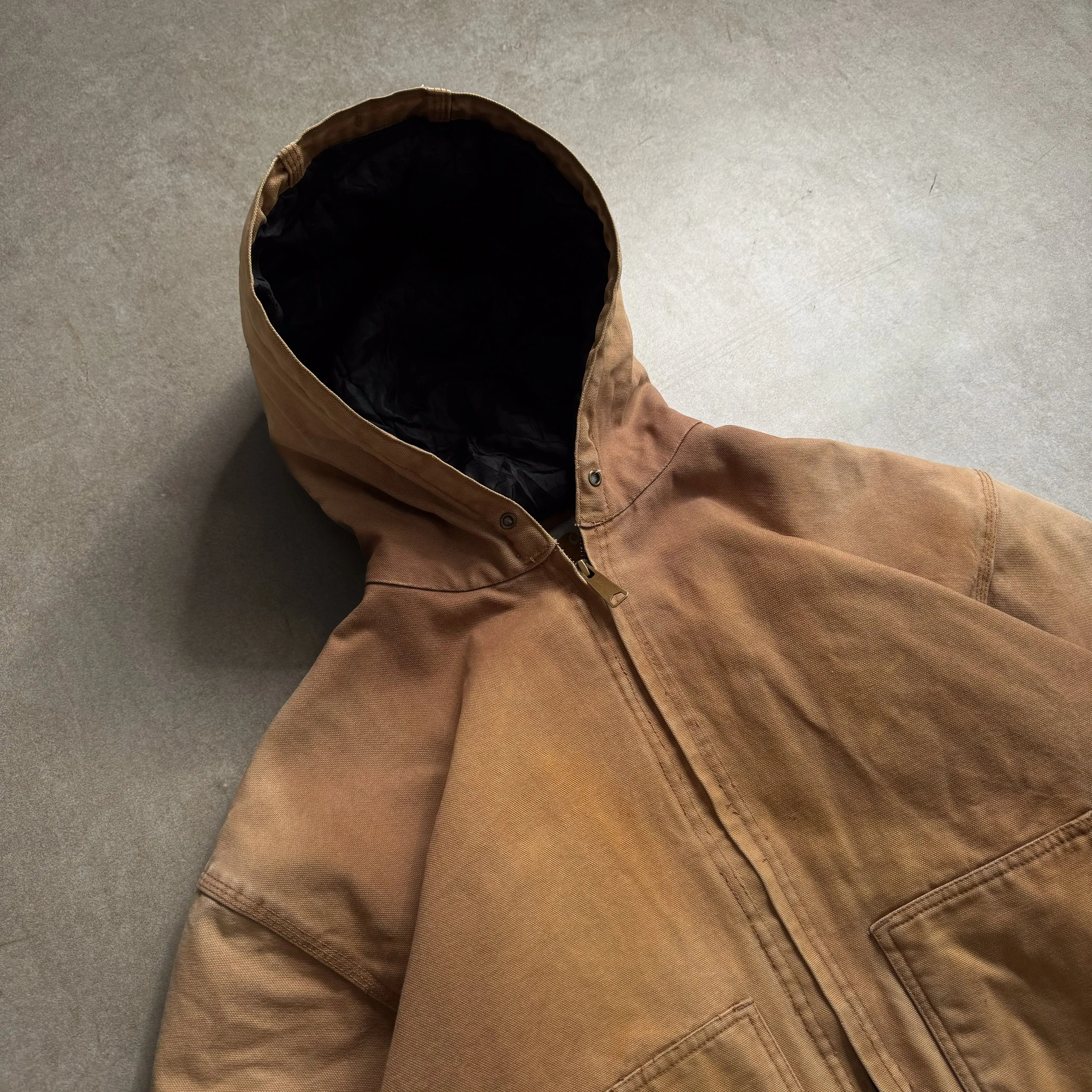 1990's Carhartt Tan Active Hoodie - L