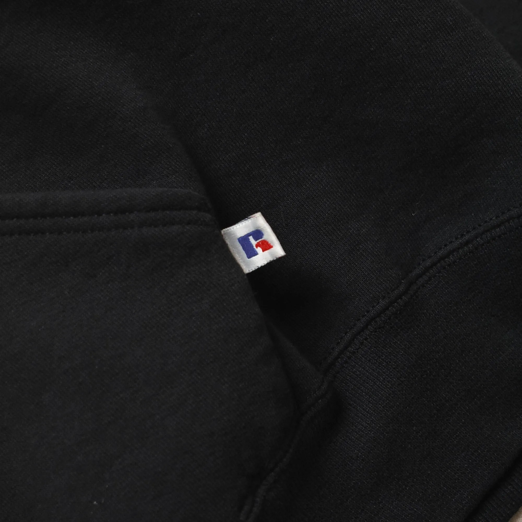 1990s Russell Athletic Black Faded Hoodie - XL