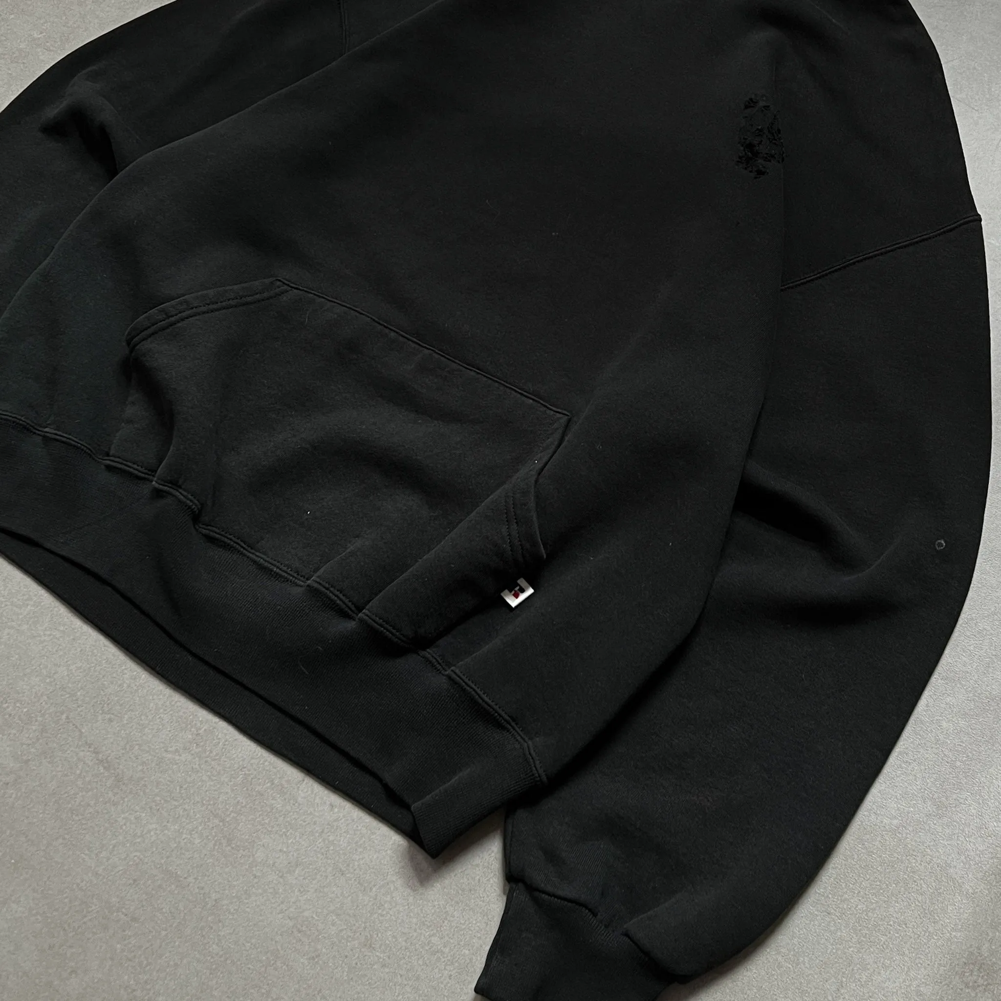 1990s Russell Athletic Black Hoodie - XL