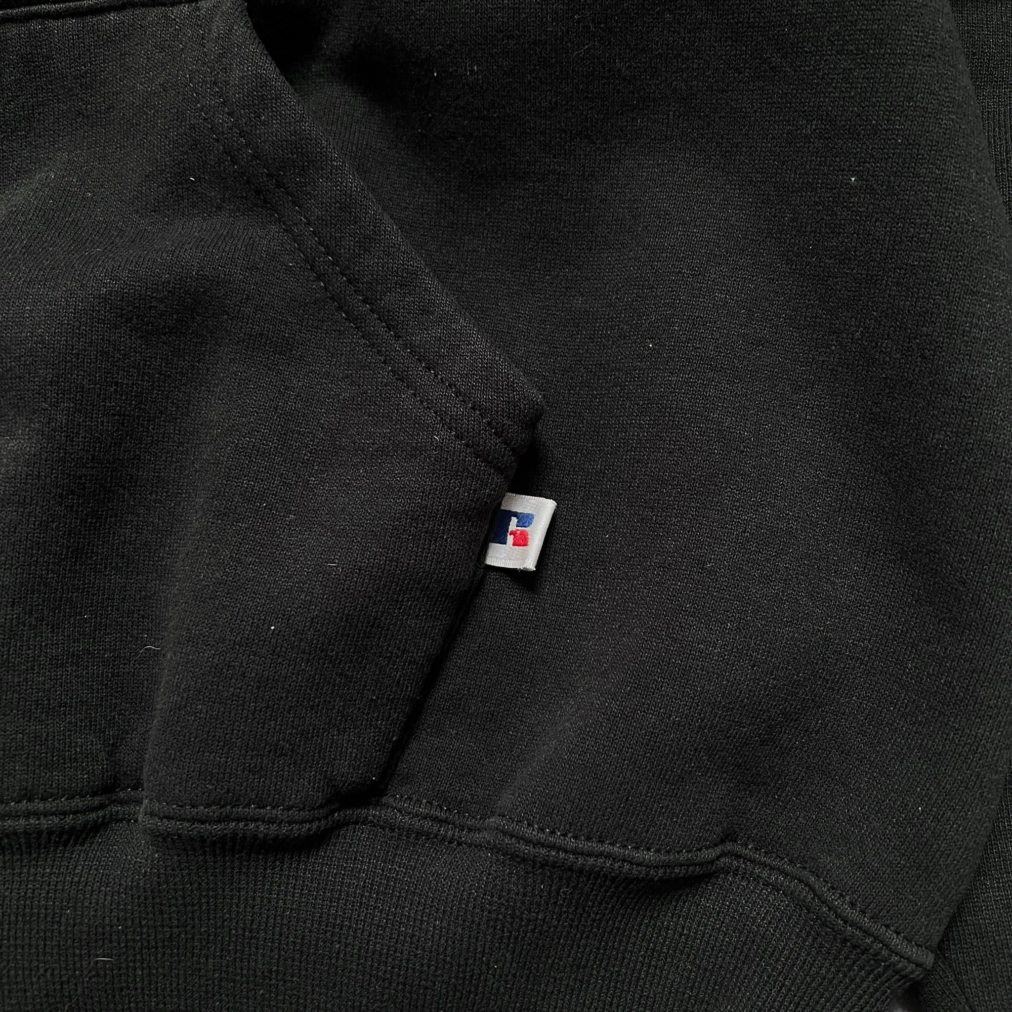 1990s Russell Athletic Black Hoodie - XL