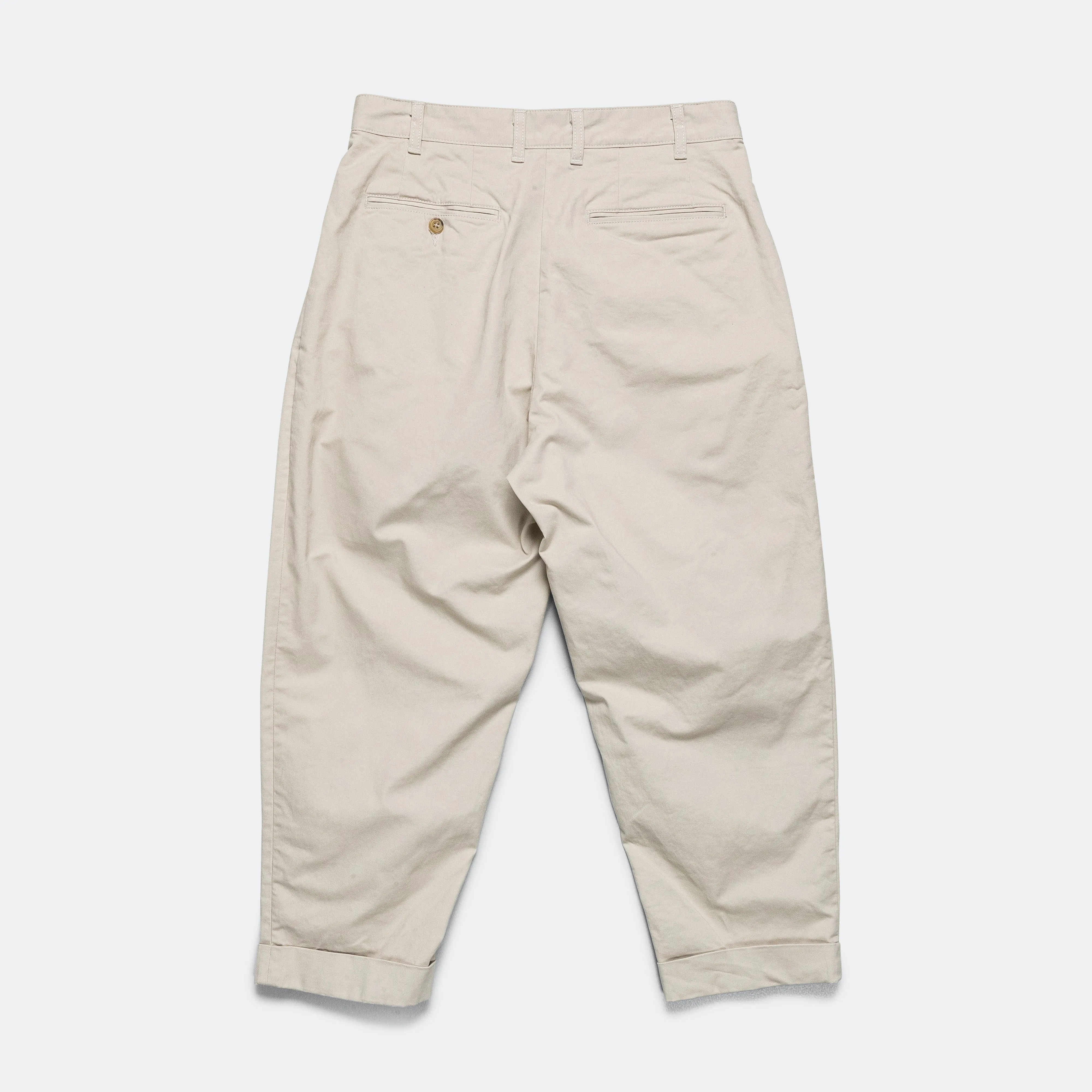 2-Pleat Twill Pants in Cement Color