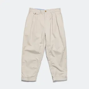 2-Pleat Twill Pants in Cement Color