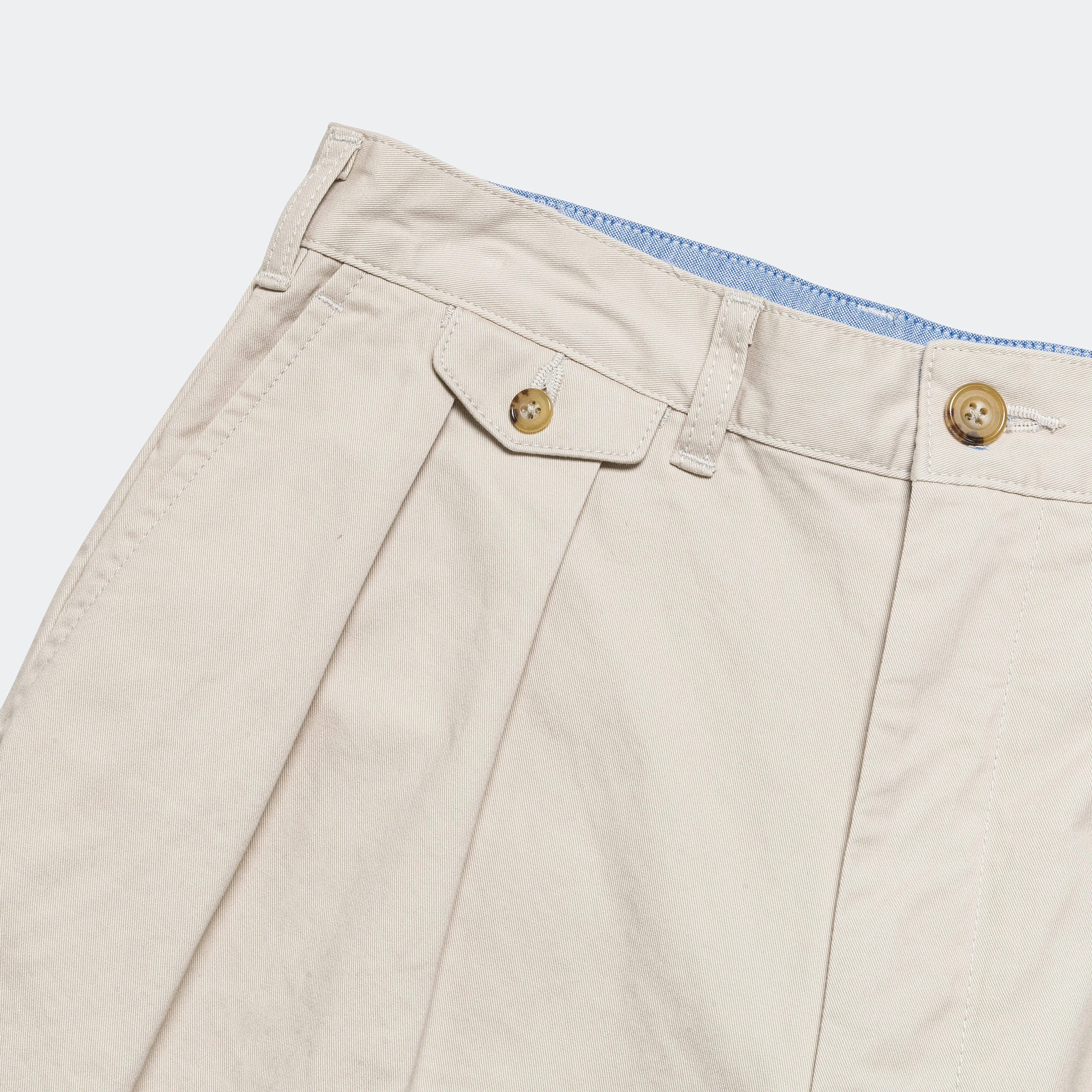 2-Pleat Twill Pants in Cement Color