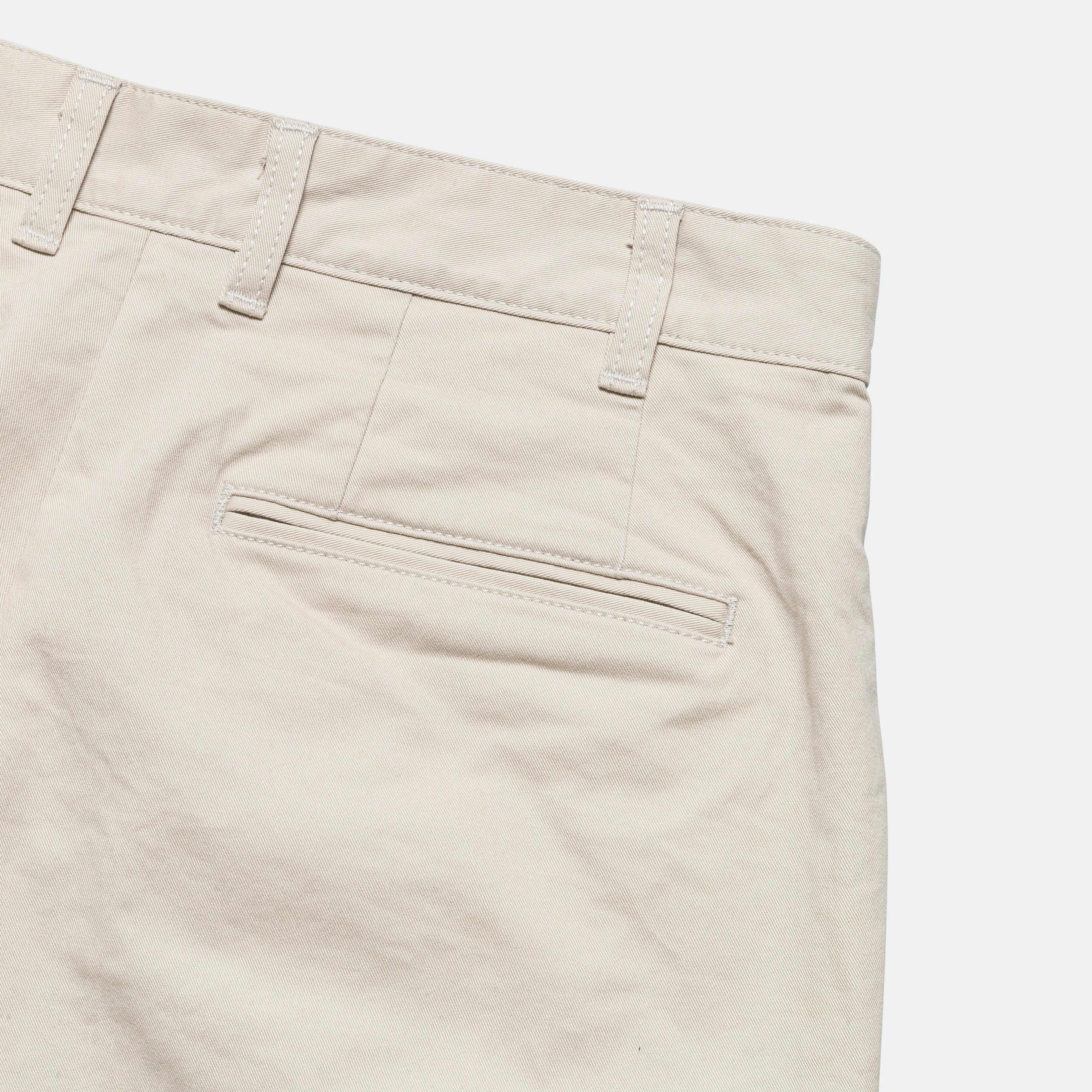 2-Pleat Twill Pants in Cement Color