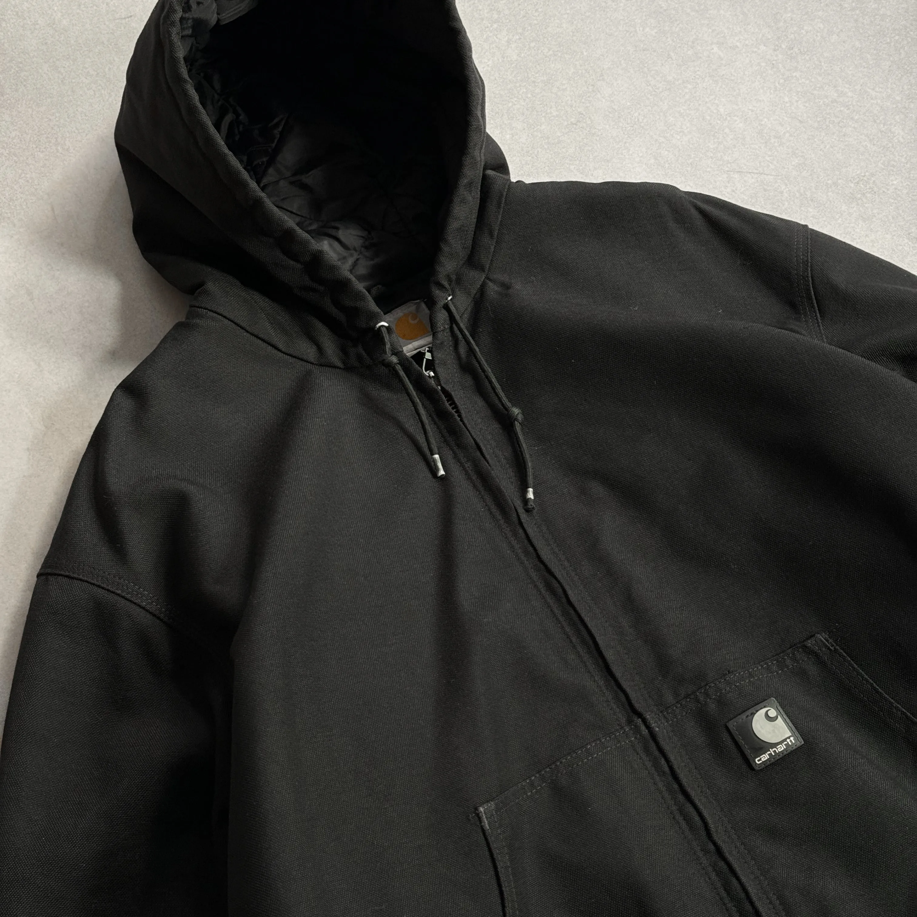 2000s Carhartt Black Active Hoodie - XL