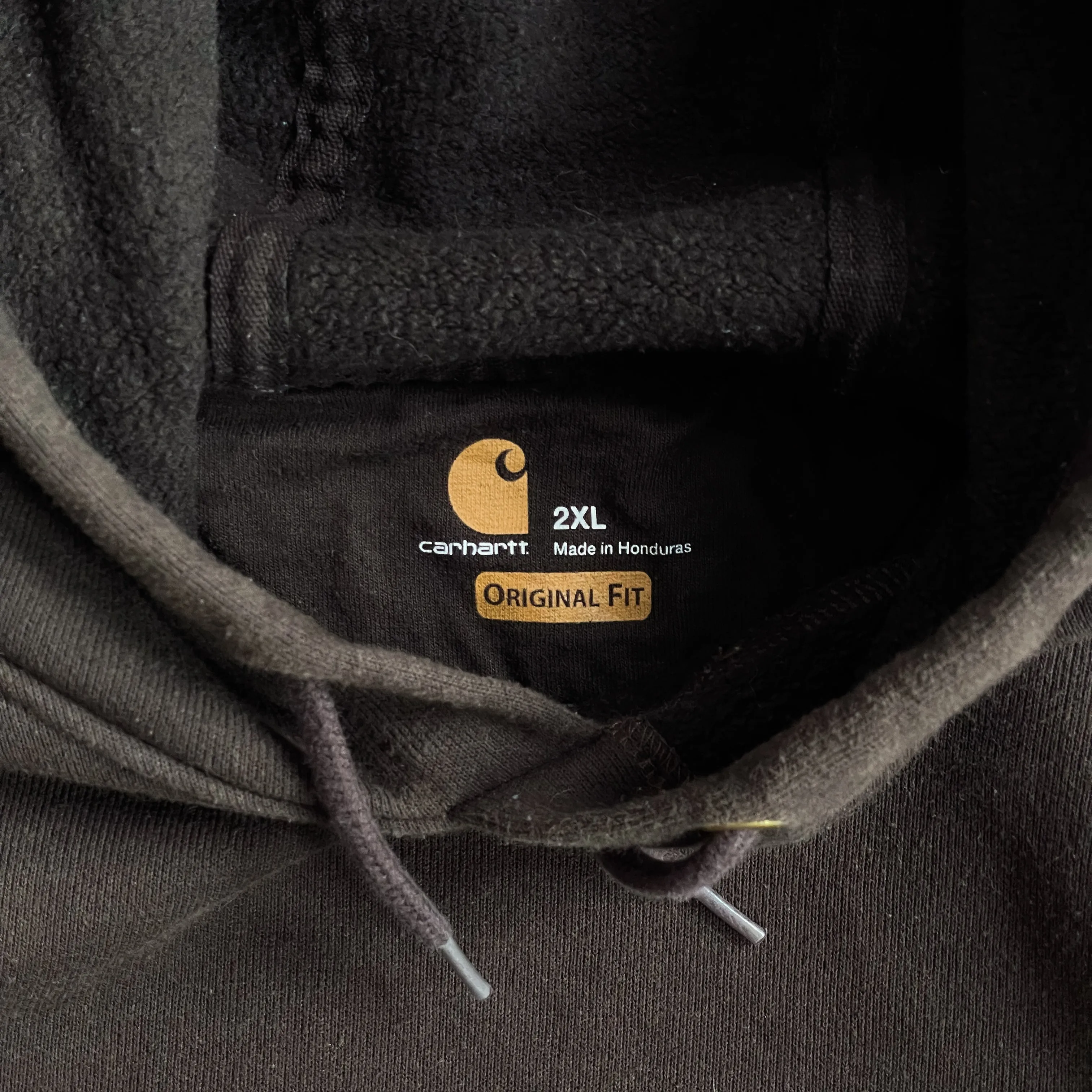 2000s Carhartt Brown Script Hoodie - 2XL