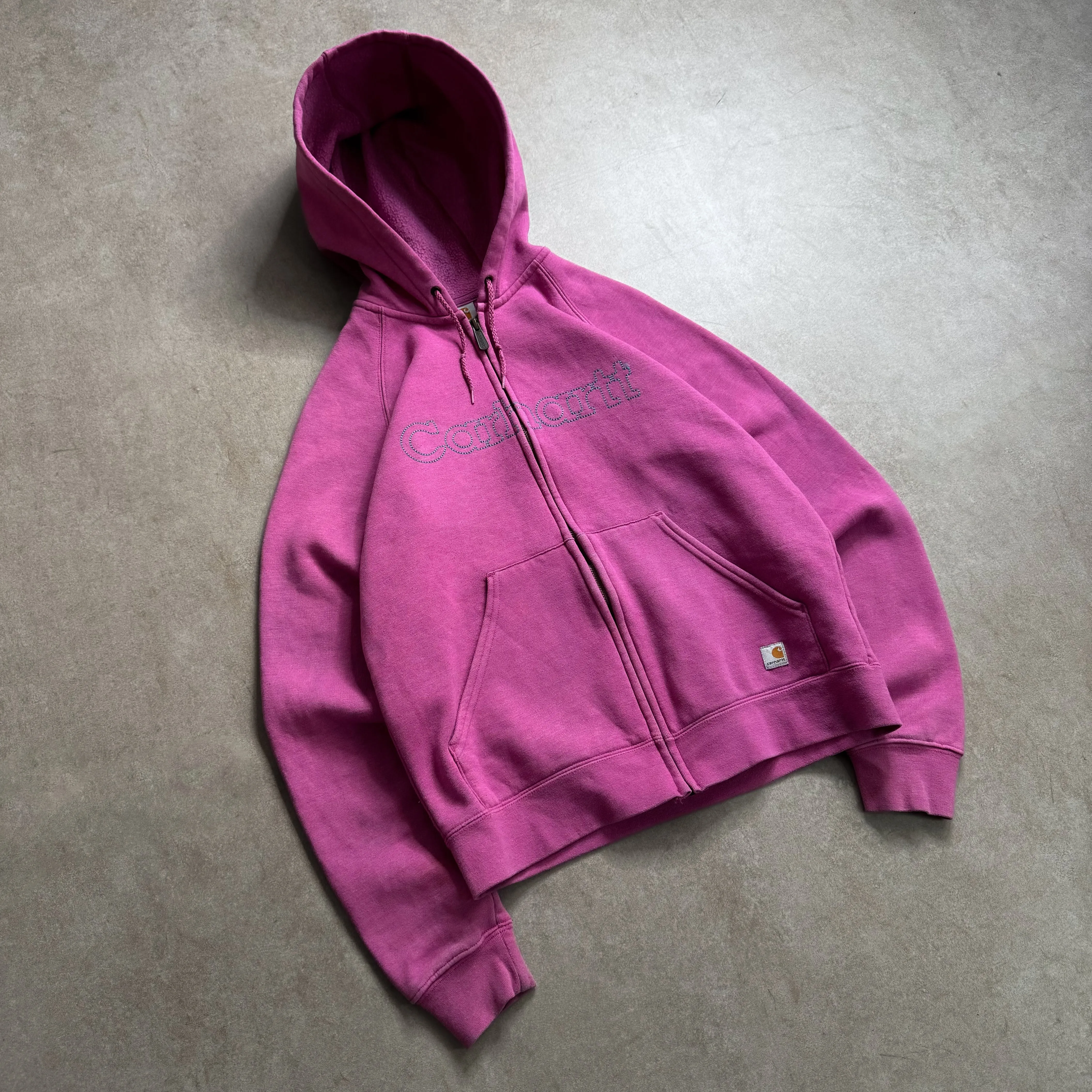 2000s Carhartt Pink Zip Hoodie - S