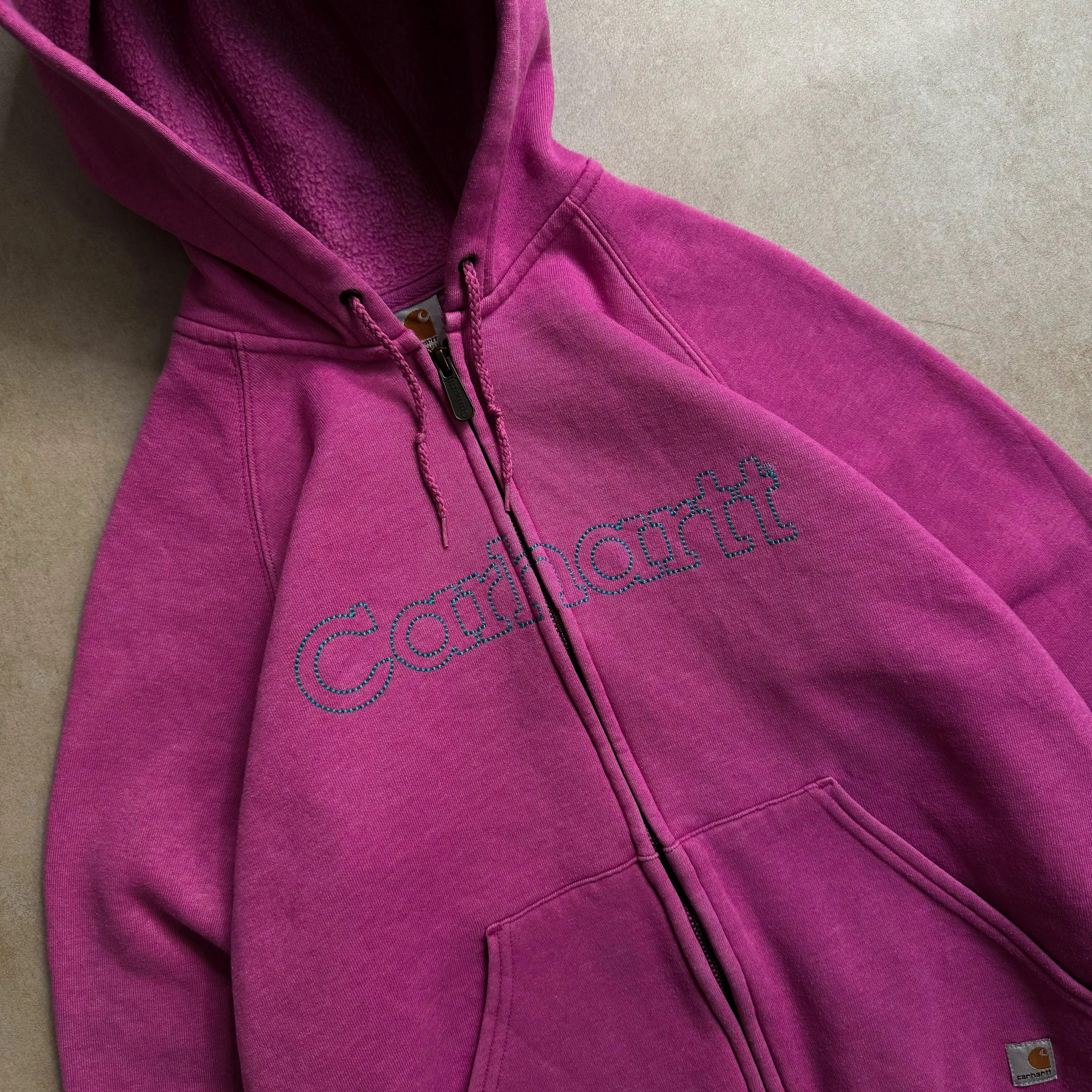 2000s Carhartt Pink Zip Hoodie - S