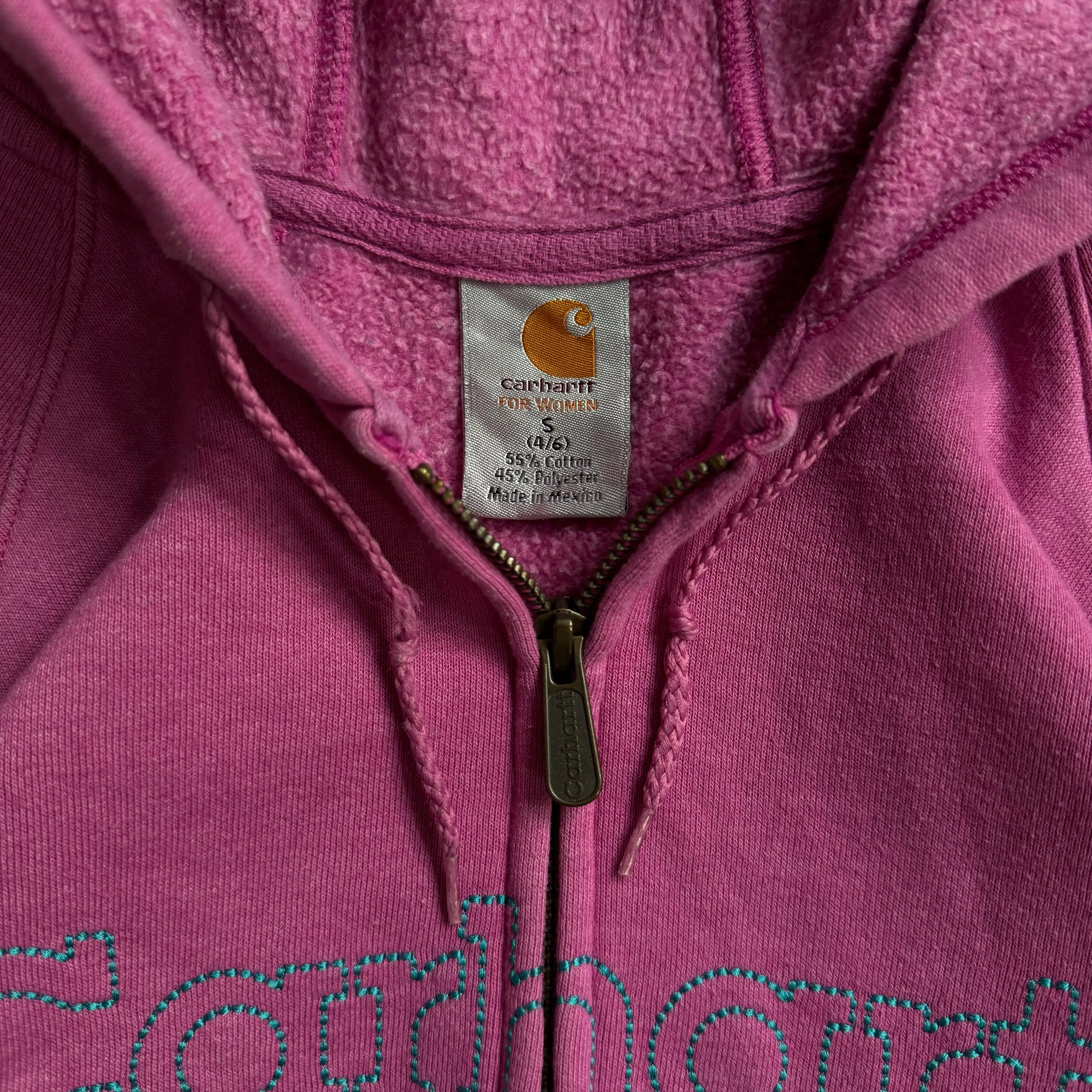 2000s Carhartt Pink Zip Hoodie - S