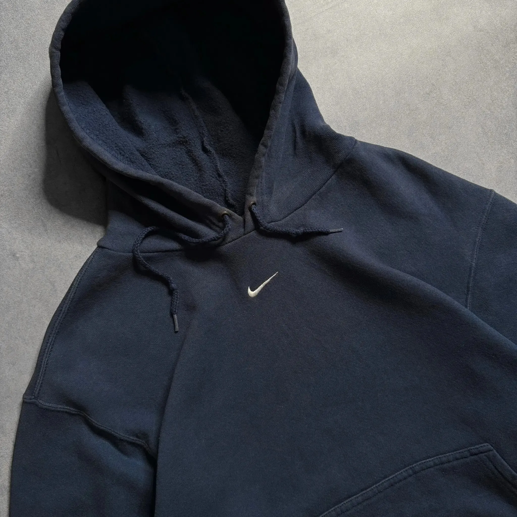 2000s Nike Center Swoosh Navy Hoodie - S