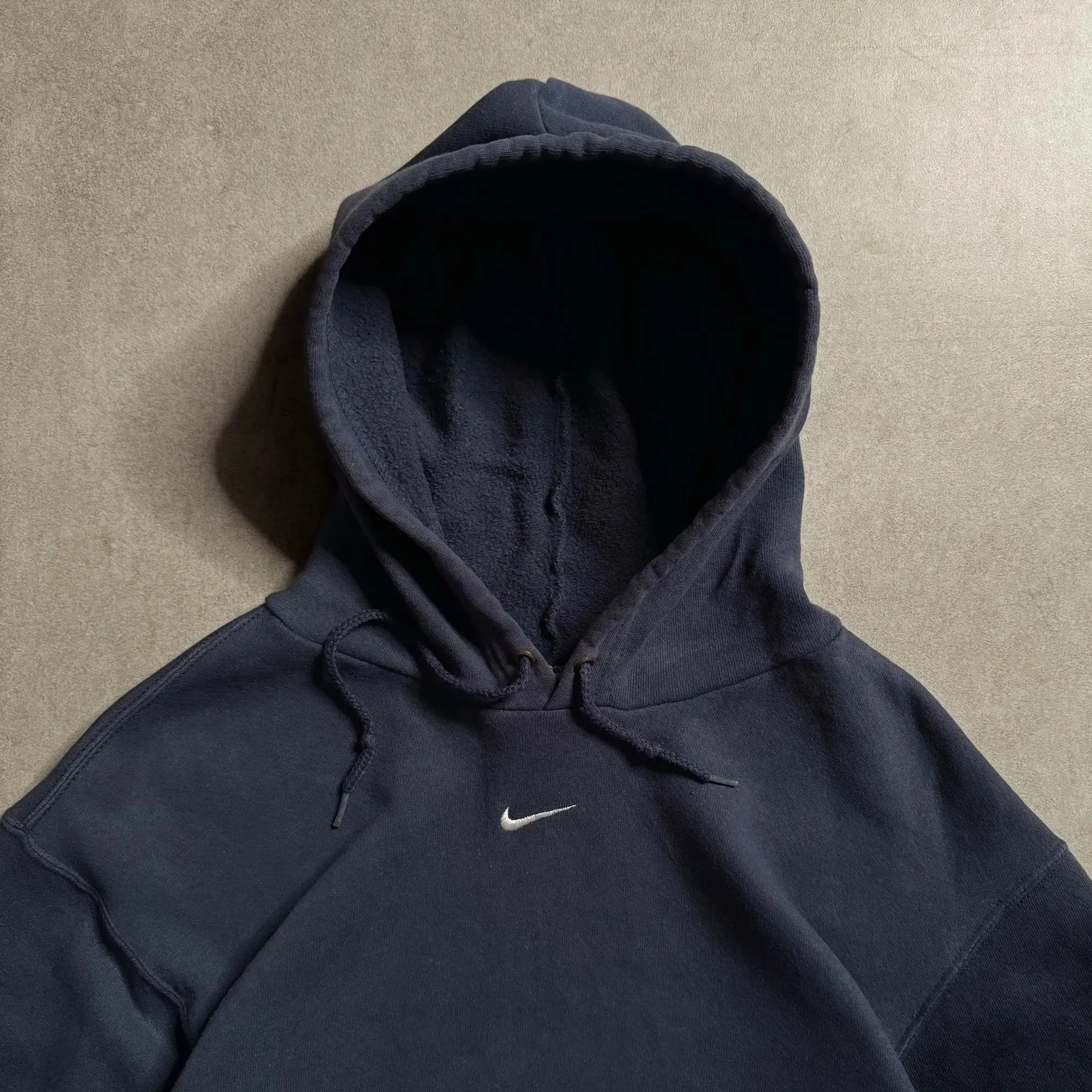 2000s Nike Center Swoosh Navy Hoodie - S