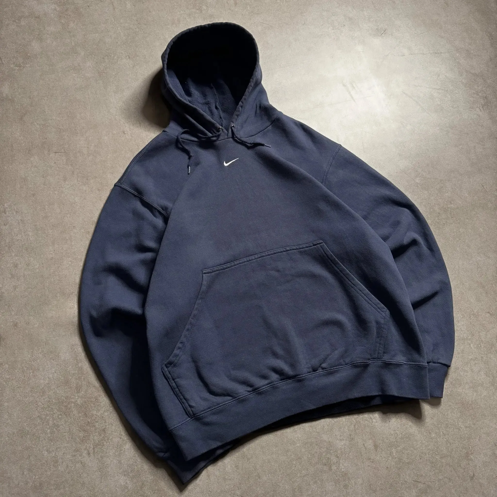 2000s Nike Center Swoosh Navy Hoodie - S