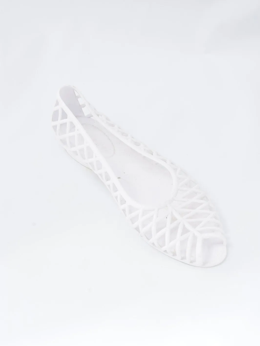 2010 American Apparel white rubber open toe ballet flats.