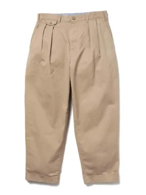 2Pleats Twill Pants - Khaki