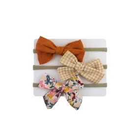 3 Mini Baby Bows - 2 Solid & 1 Printed - Shop Now