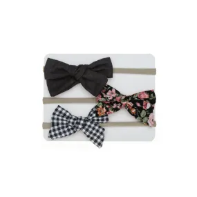 3-Pack Small Baby Bows: 2 Plain & 1 Print/Pattern, #6