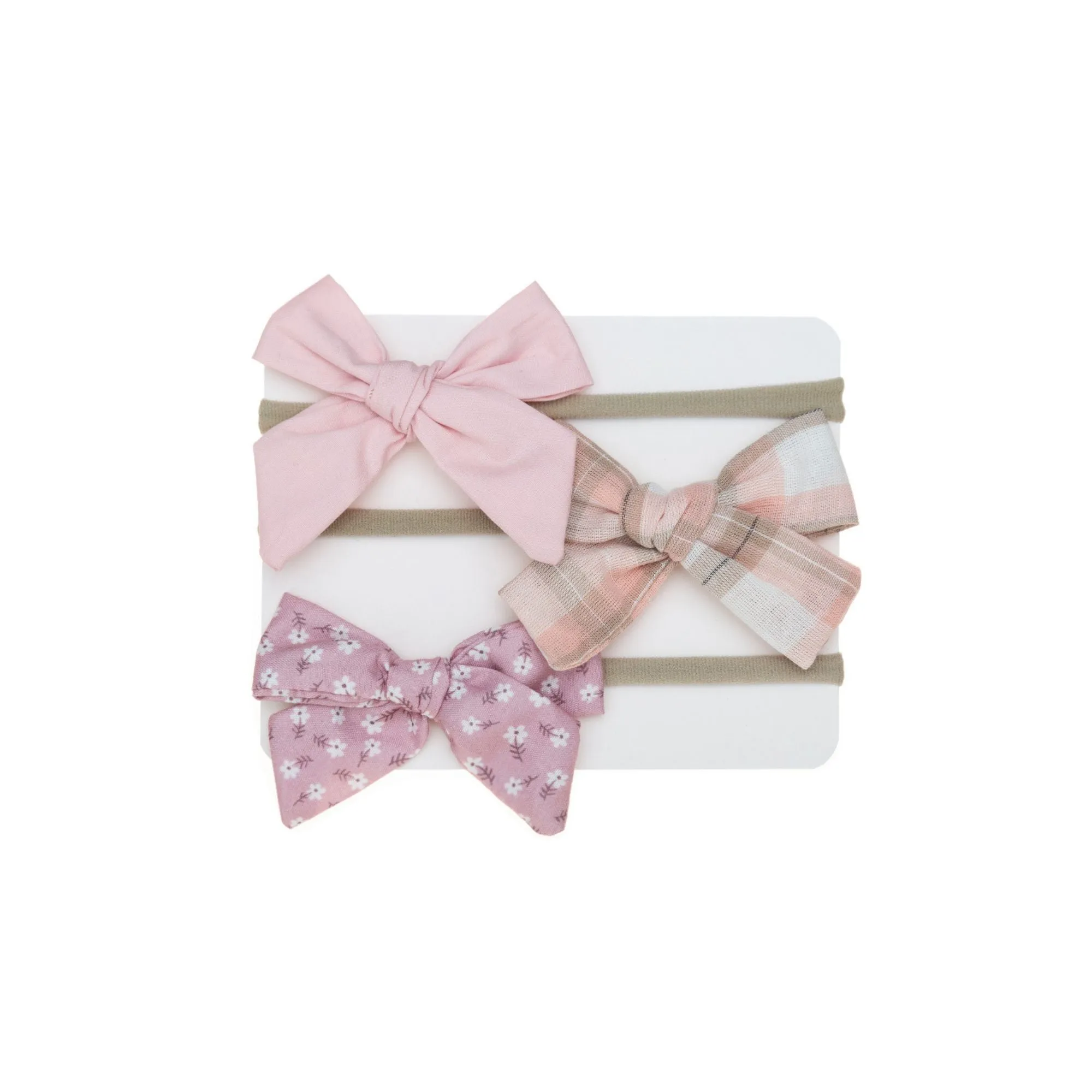 3-Pack Small Baby Bows - 2 Solid Color & 1 Print/Pattern #3