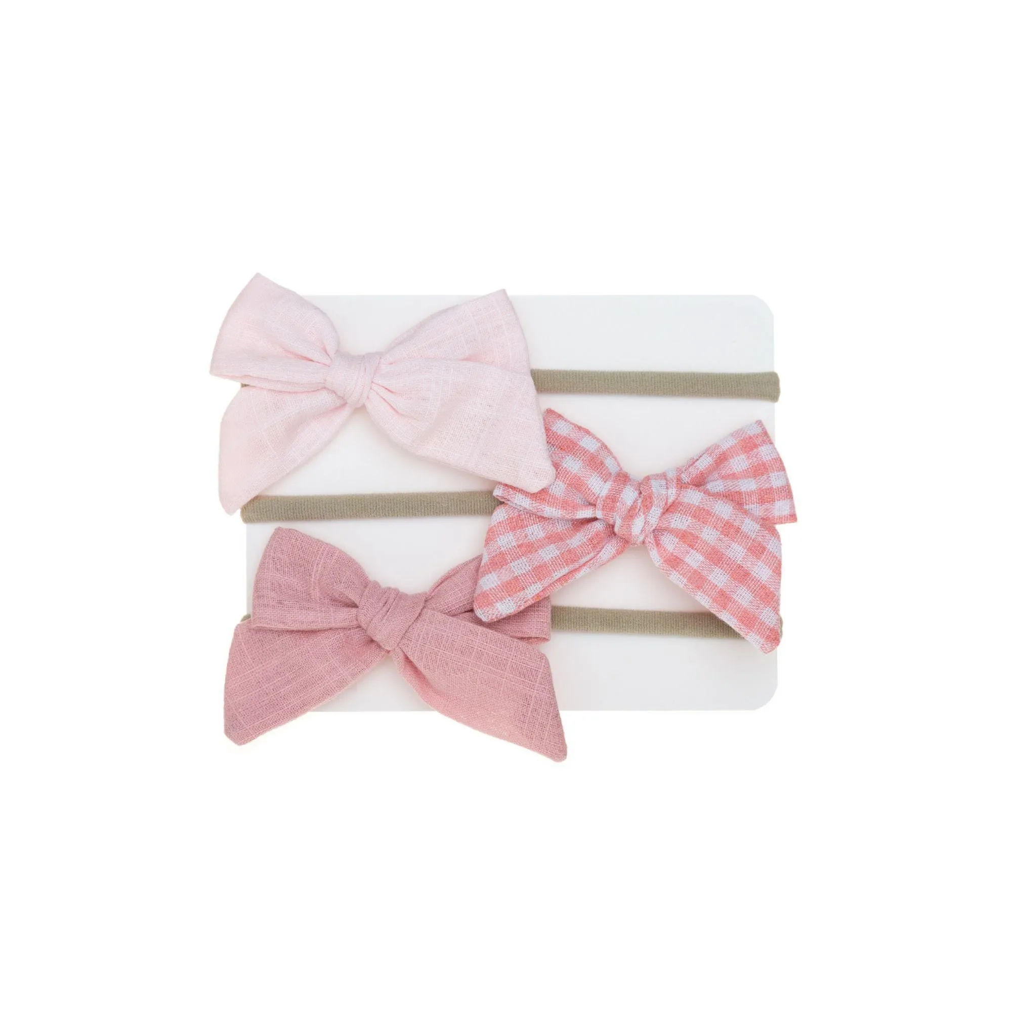 3 Small Baby Bows - 2 Plain, 1 Print/Pattern #7.