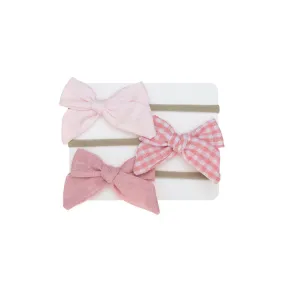 3 Small Baby Bows - 2 Plain, 1 Print/Pattern #7.