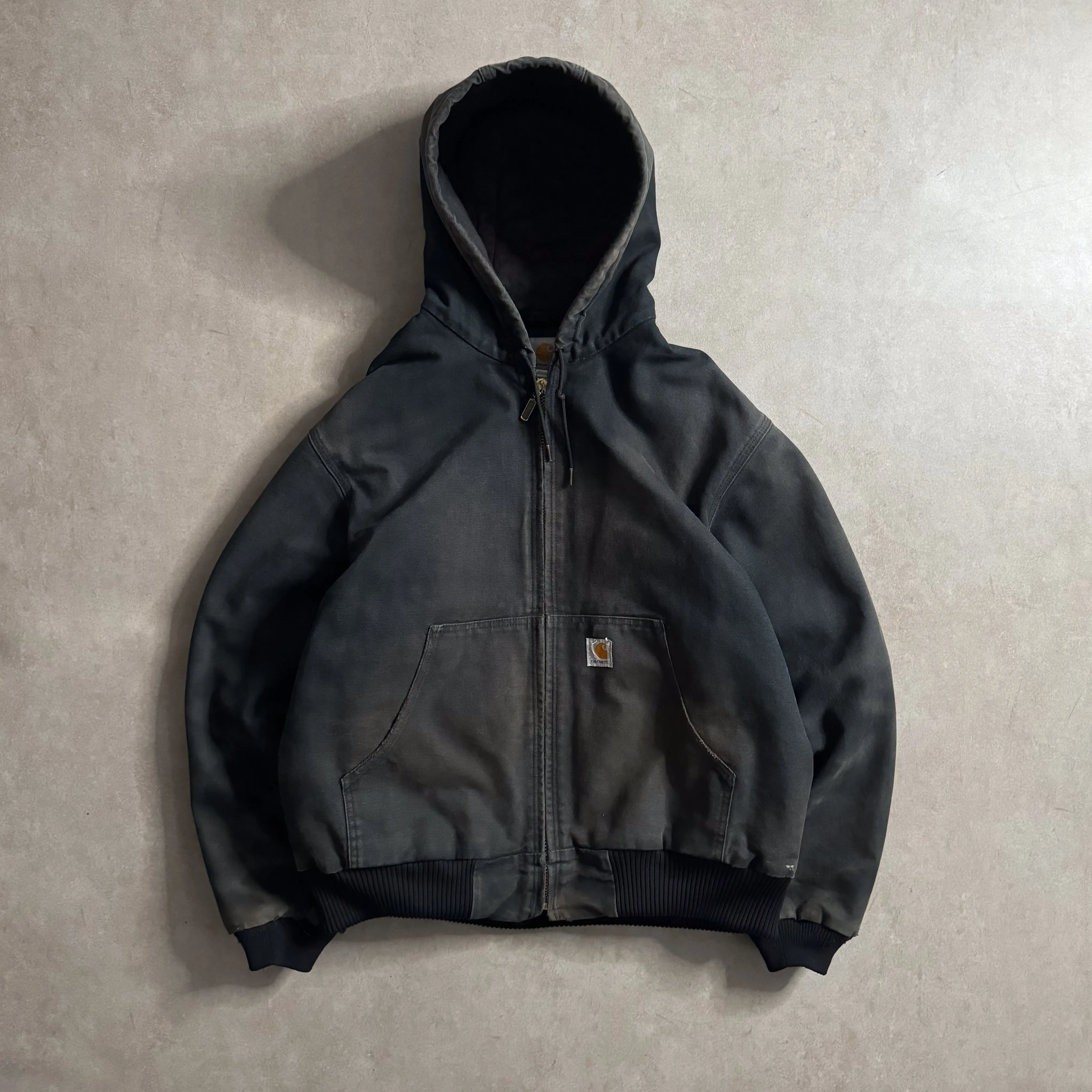 90s Carhartt Black Active Hoodie - L