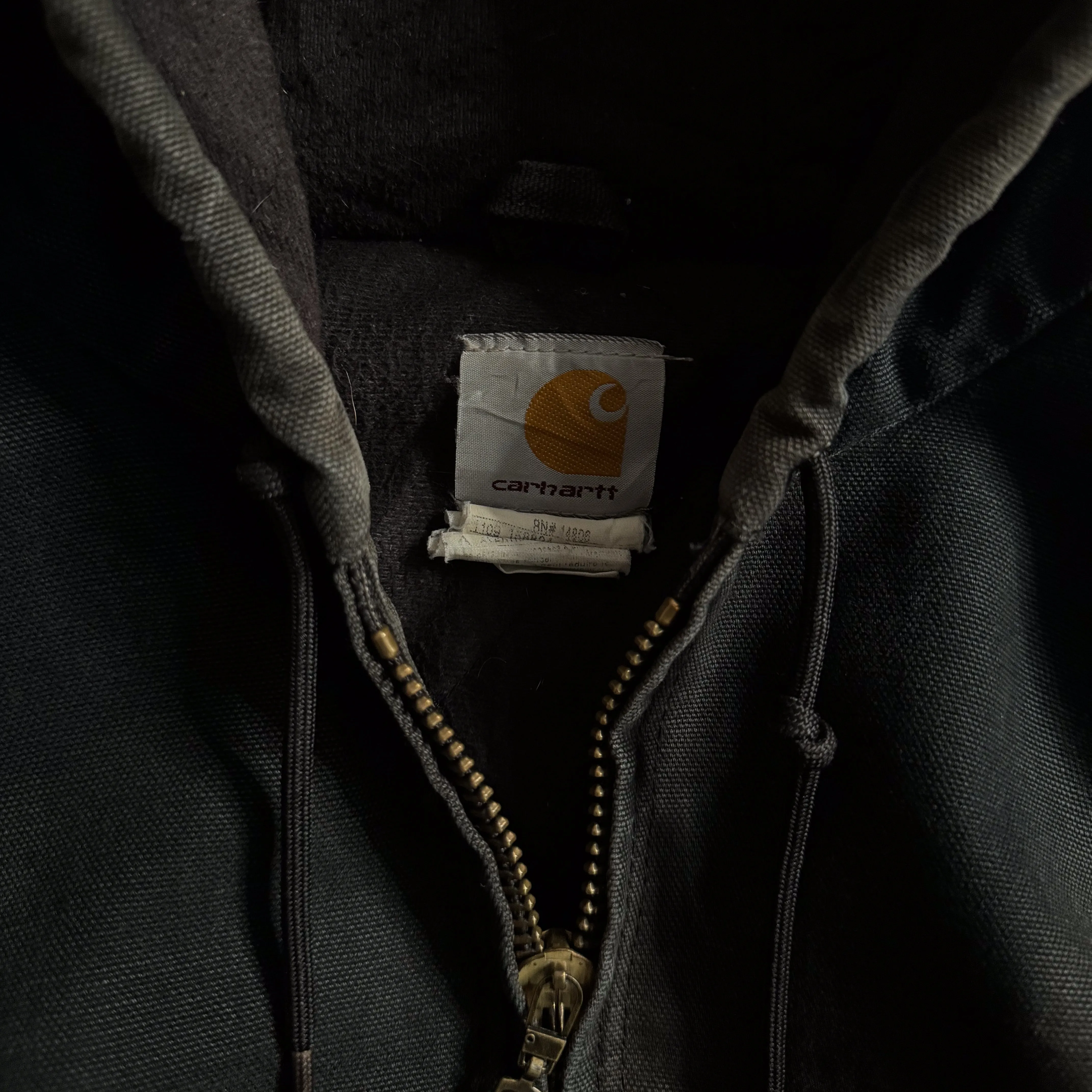 90s Carhartt Black Active Hoodie - L