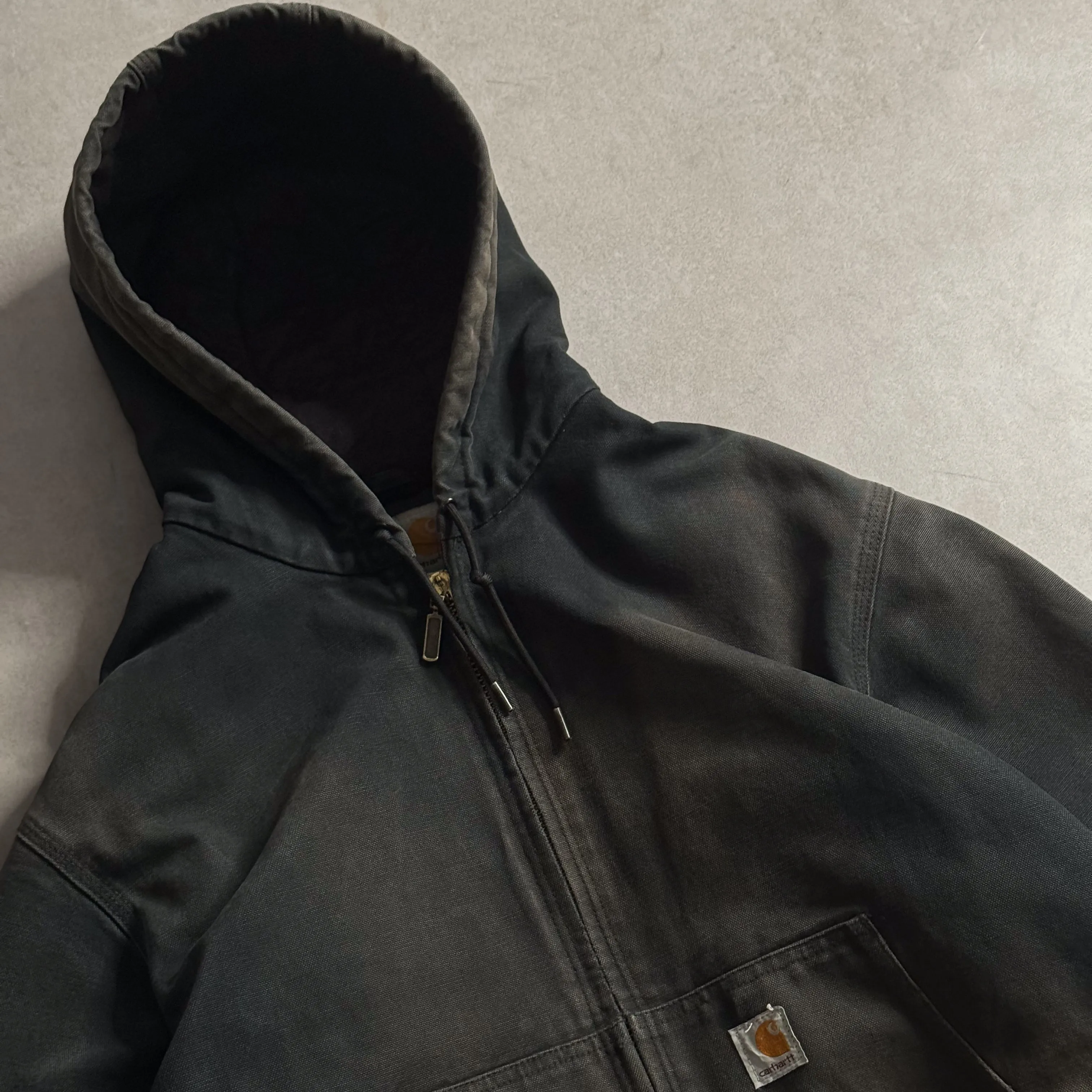 90s Carhartt Black Active Hoodie - L