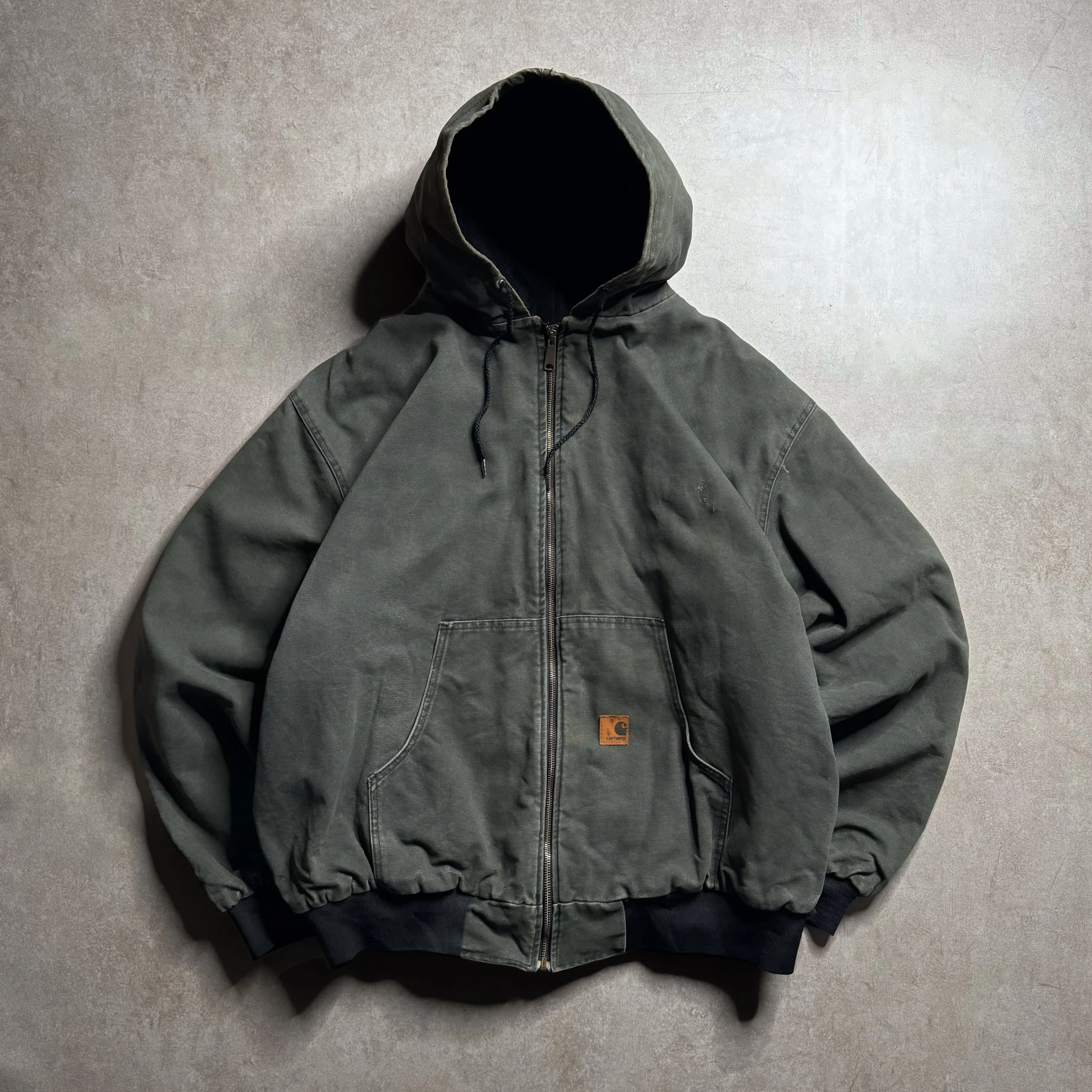 90s Carhartt Olive Active Hoodie - XXL