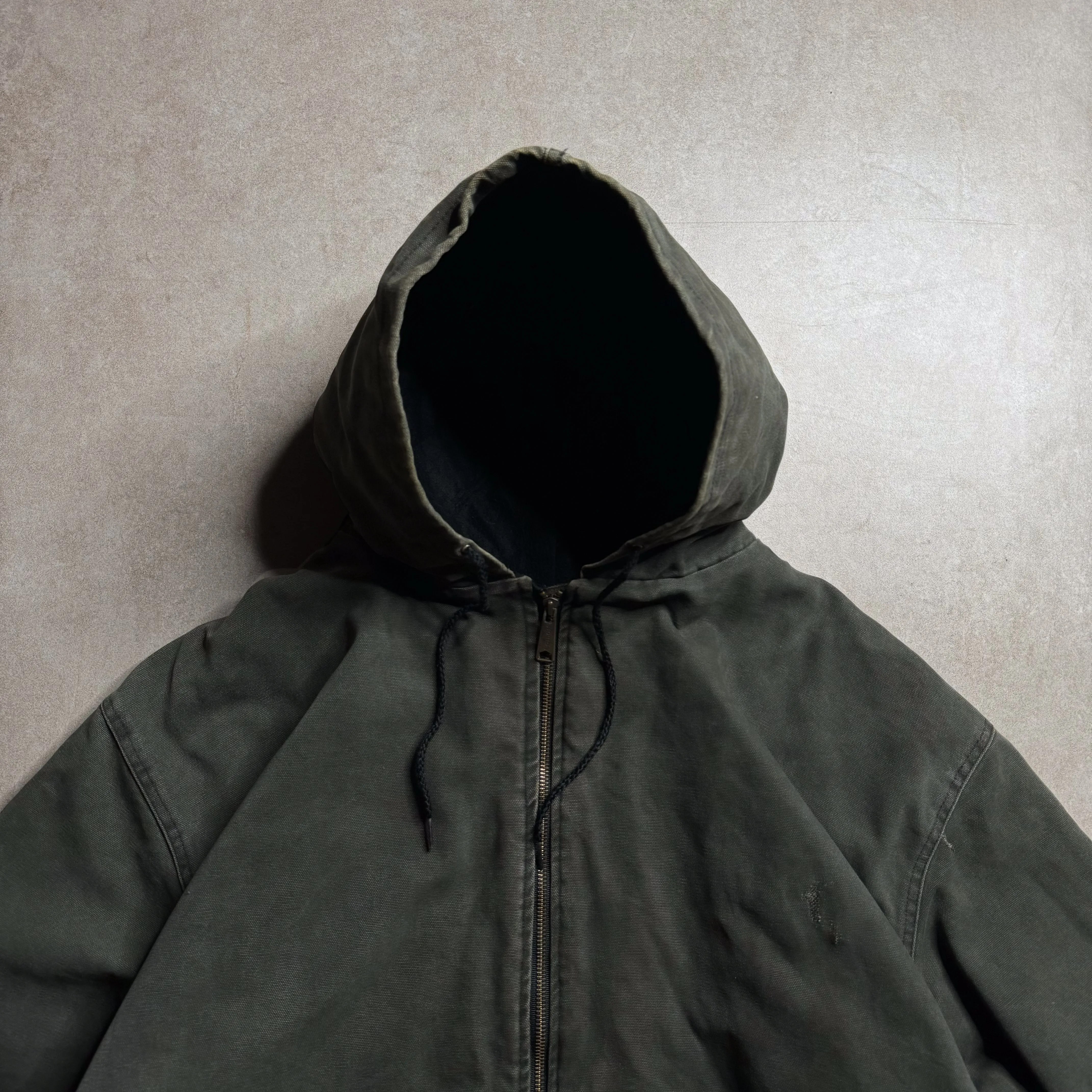 90s Carhartt Olive Active Hoodie - XXL