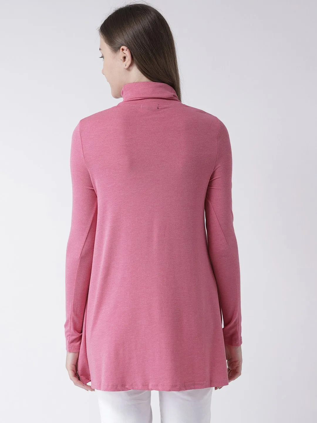 A-Line Dress, Pink Turtle Neck