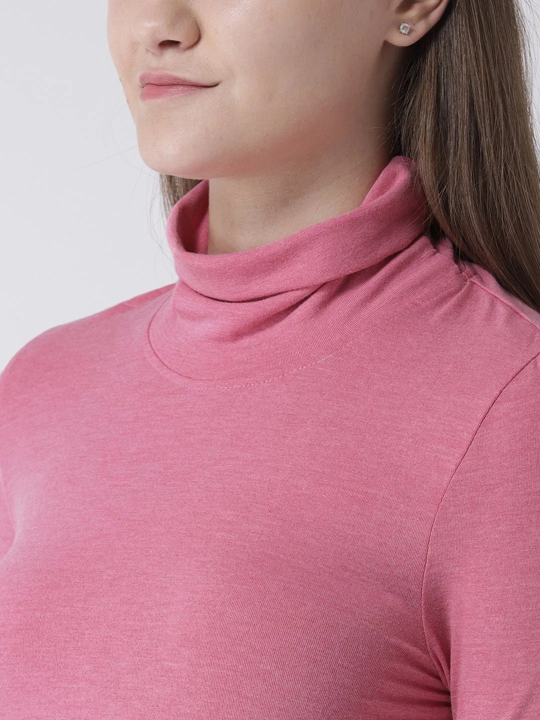 A-Line Dress, Pink Turtle Neck