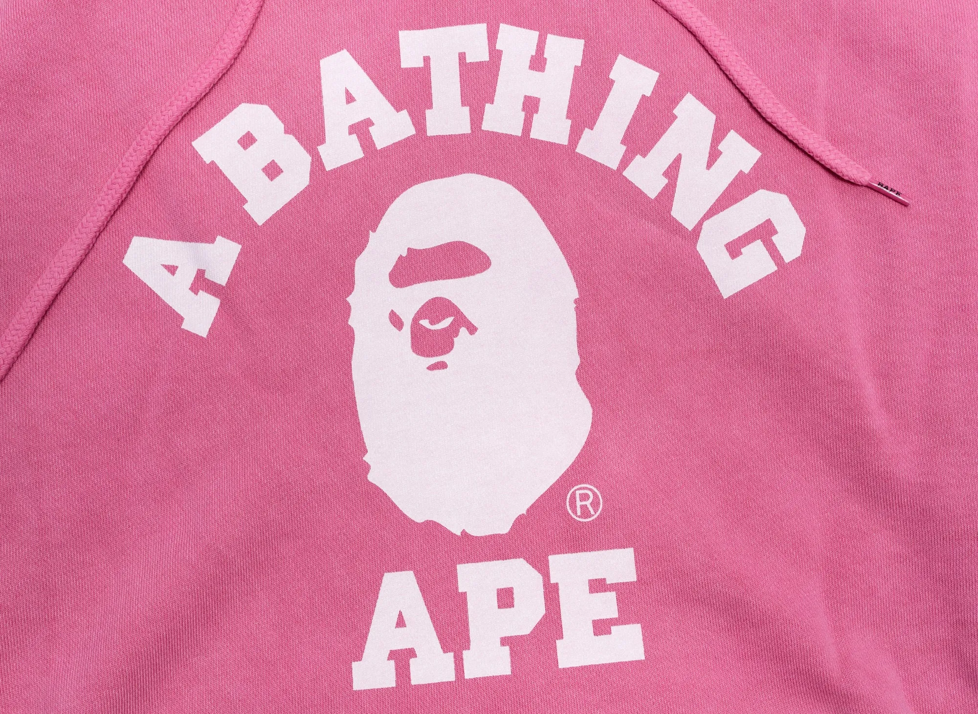 A Pink A Bathing Ape College Overdye Pullover Hoodie