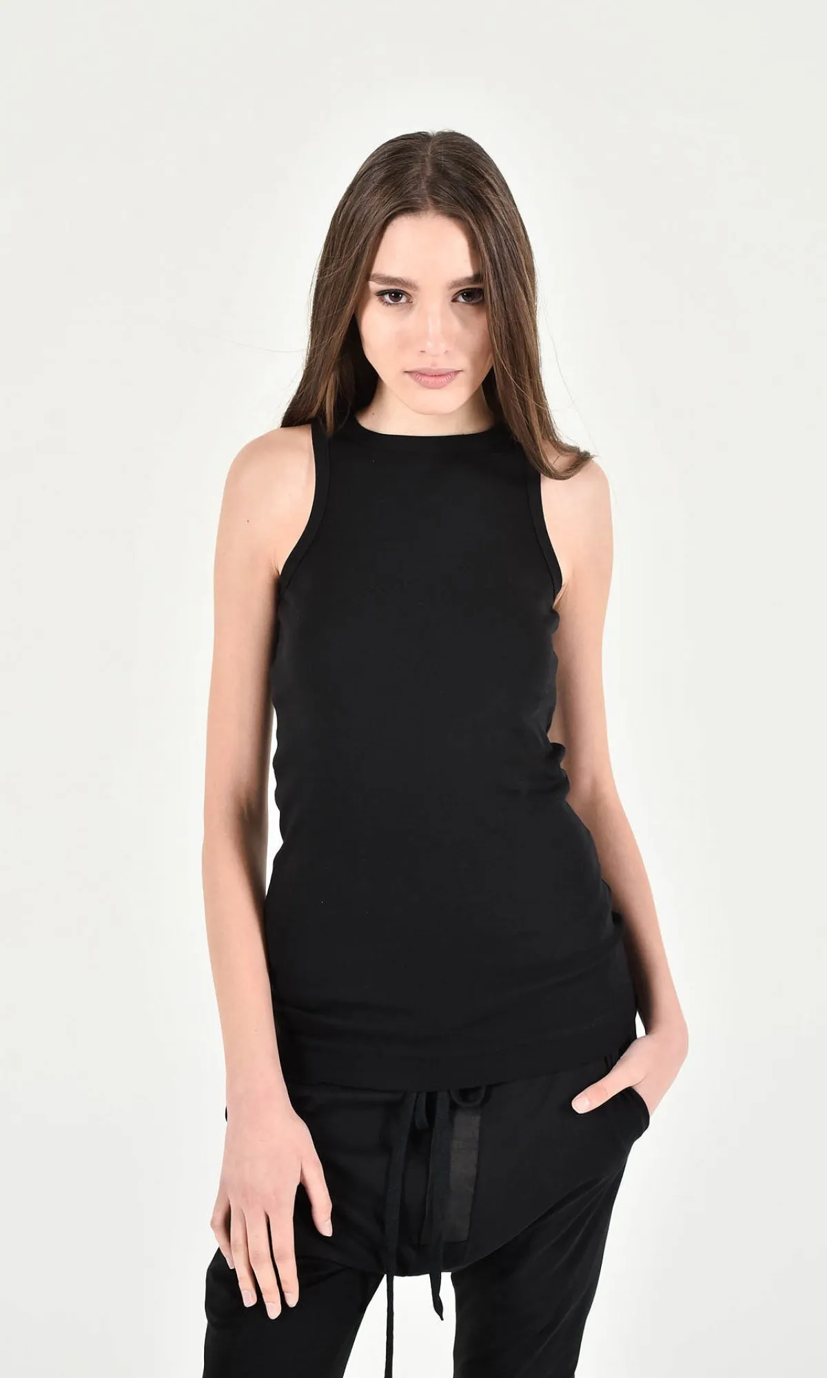 Aakasha Ribbed Plain Cotton Tanks and Camisoles