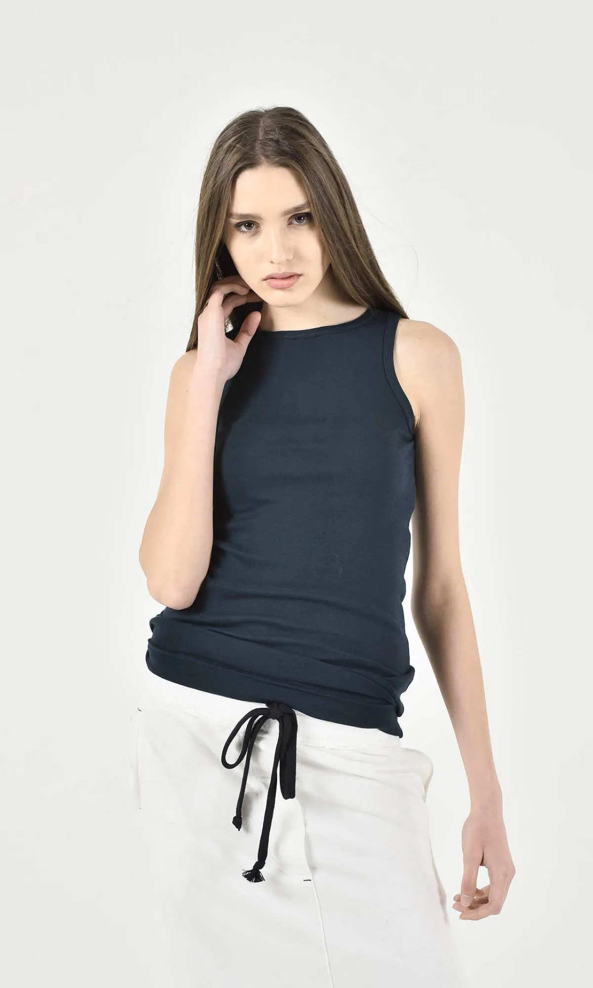 Aakasha Ribbed Plain Cotton Tanks and Camisoles