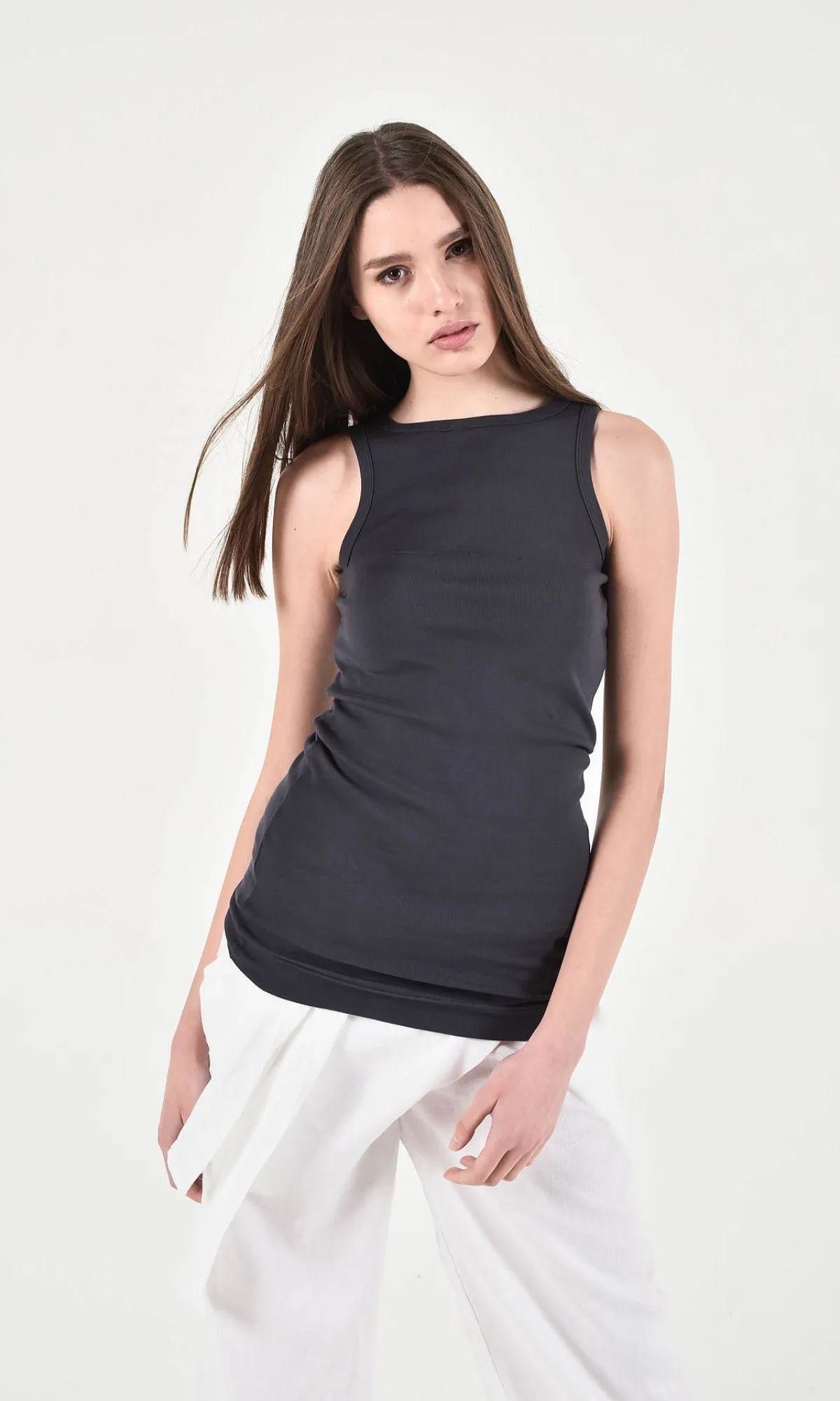 Aakasha Ribbed Plain Cotton Tanks and Camisoles