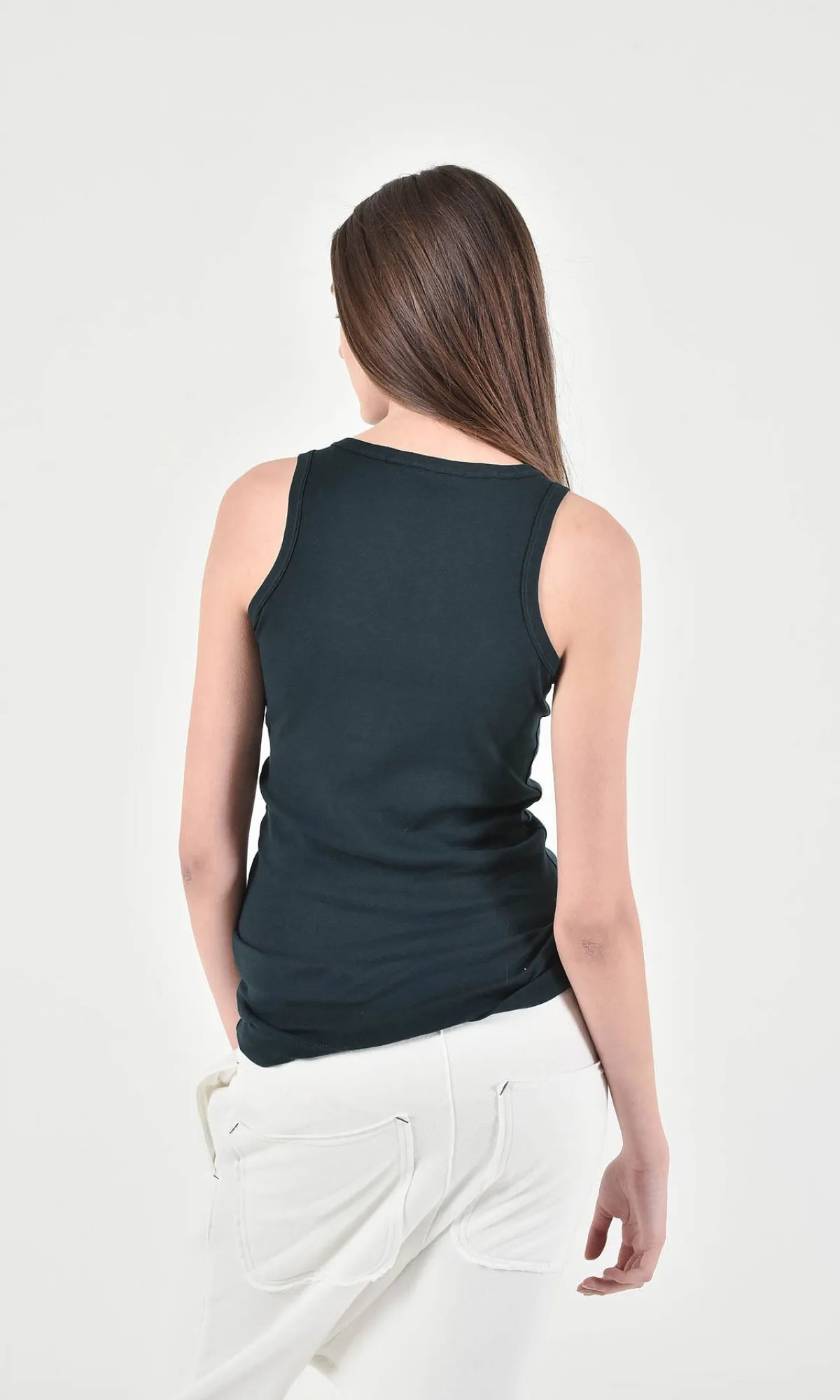 Aakasha Ribbed Plain Cotton Tanks and Camisoles