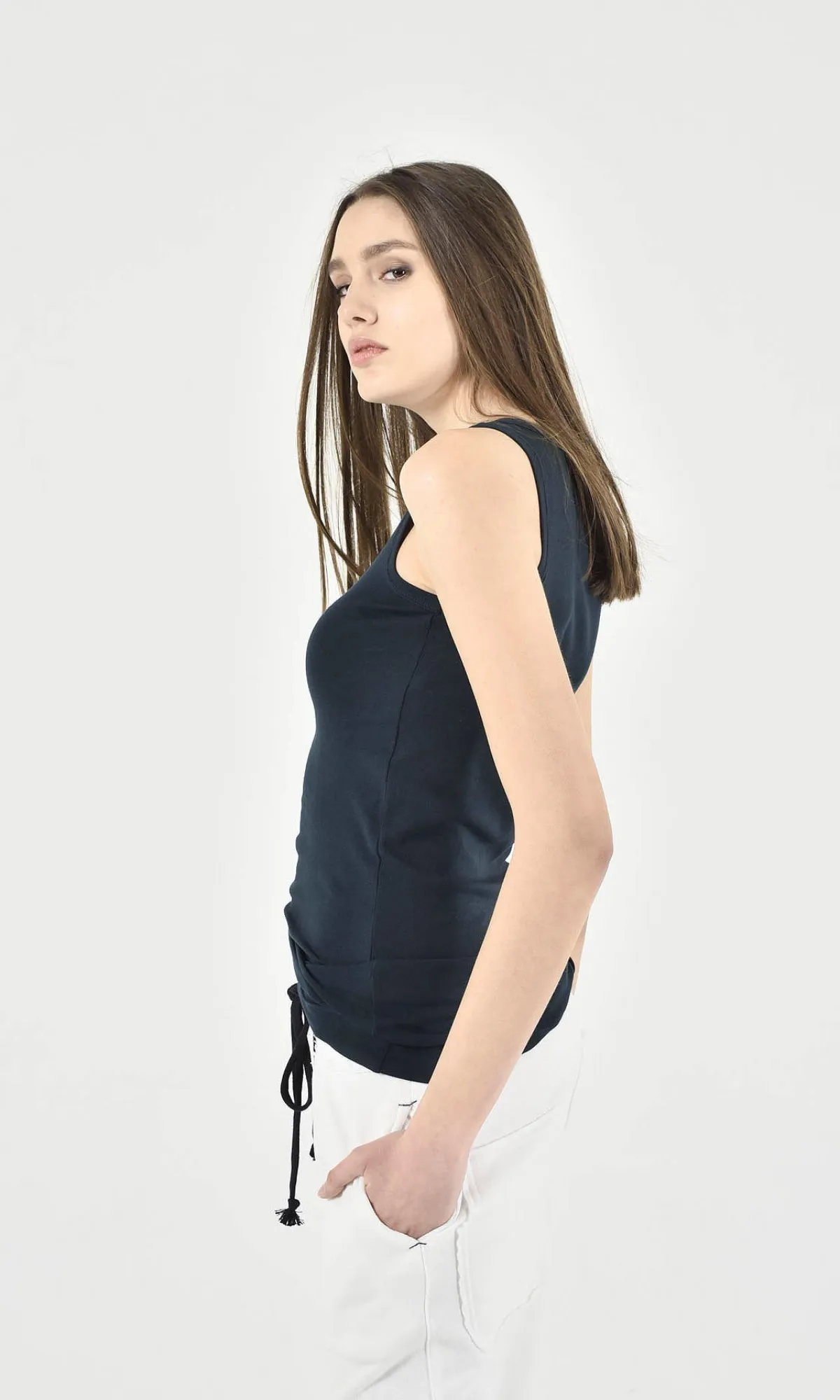 Aakasha Ribbed Plain Cotton Tanks and Camisoles