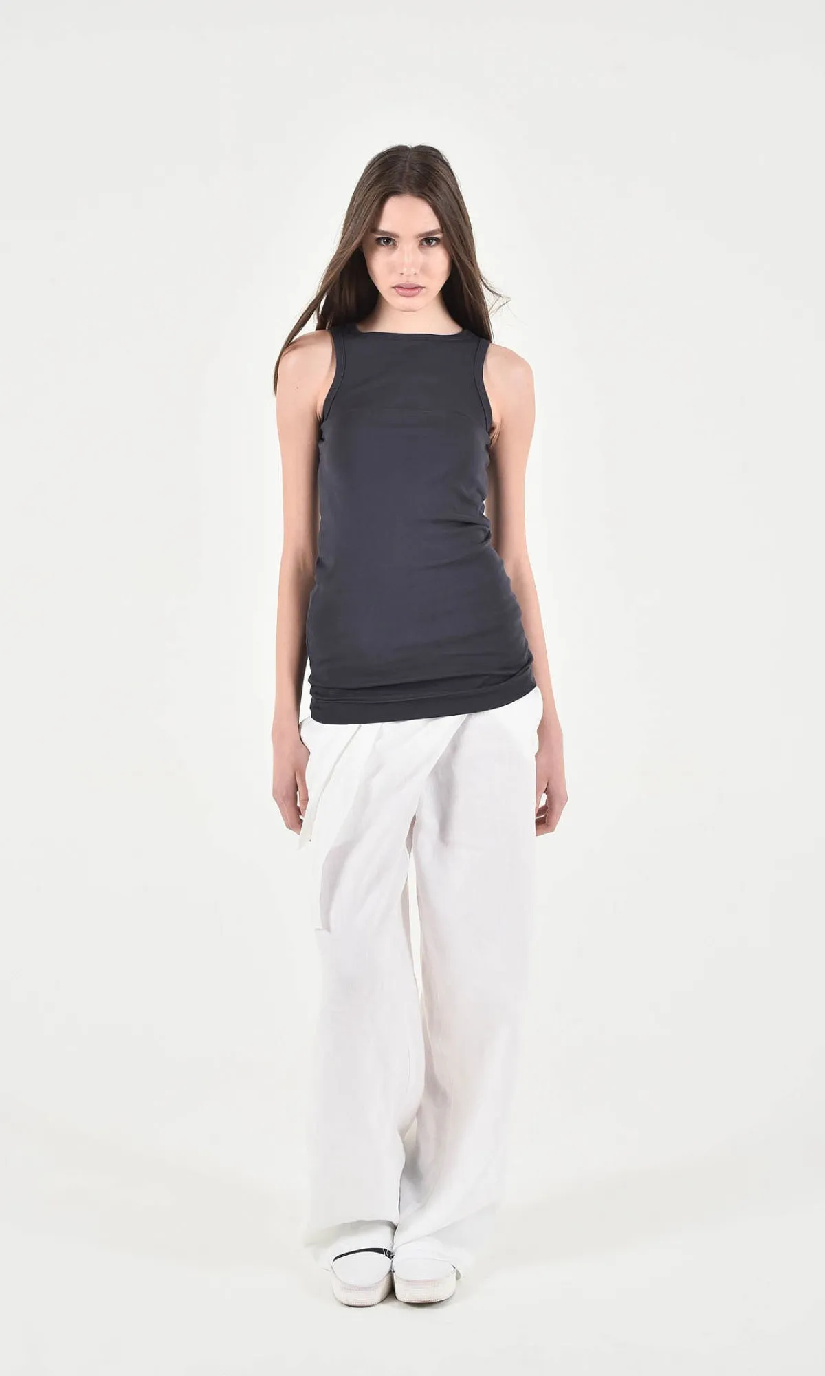 Aakasha Ribbed Plain Cotton Tanks and Camisoles