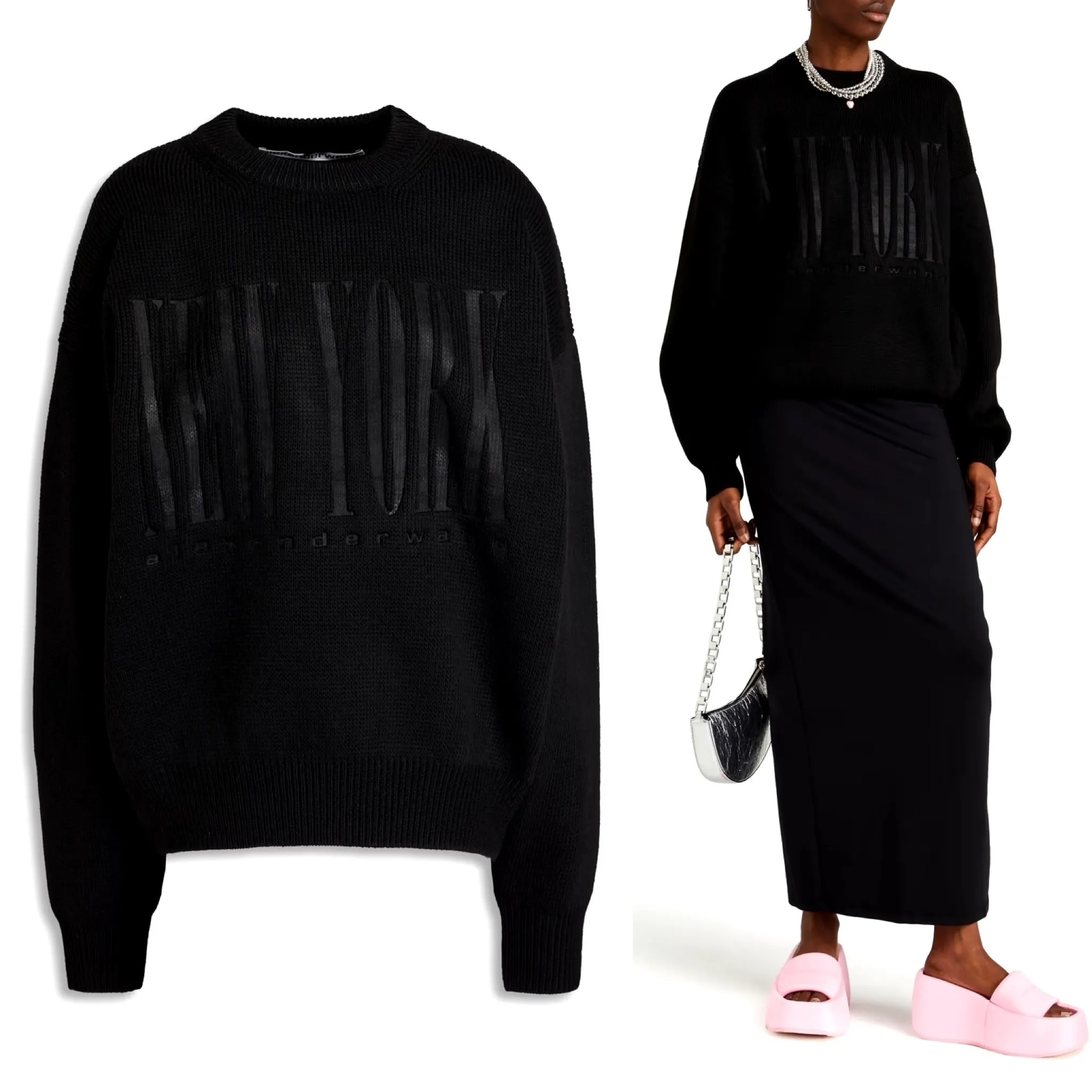 Alexander Wang Rib Long Sleeves V-neck & Crewneck - Buy Online