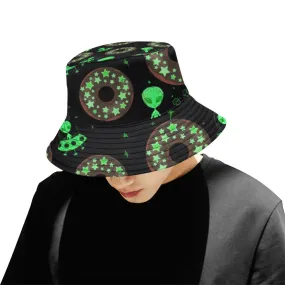 Alien Space Donut Bucket Hat: Galaxy-themed Donut Hat for Extraterrestrial Enthusiasts.