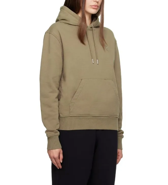 AMI PARIS Cotton Logo Hoodies & Sweatshirts with Ribbed Long Sleeves