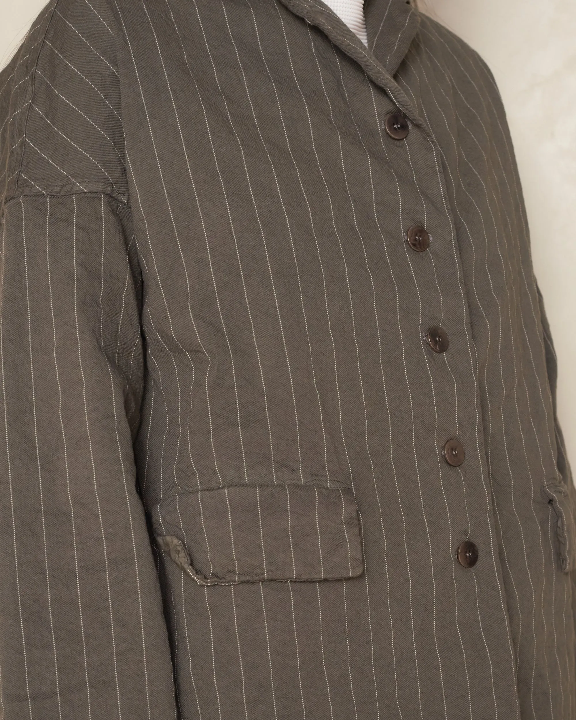 Anthracite Pinstriped Loose Blazer