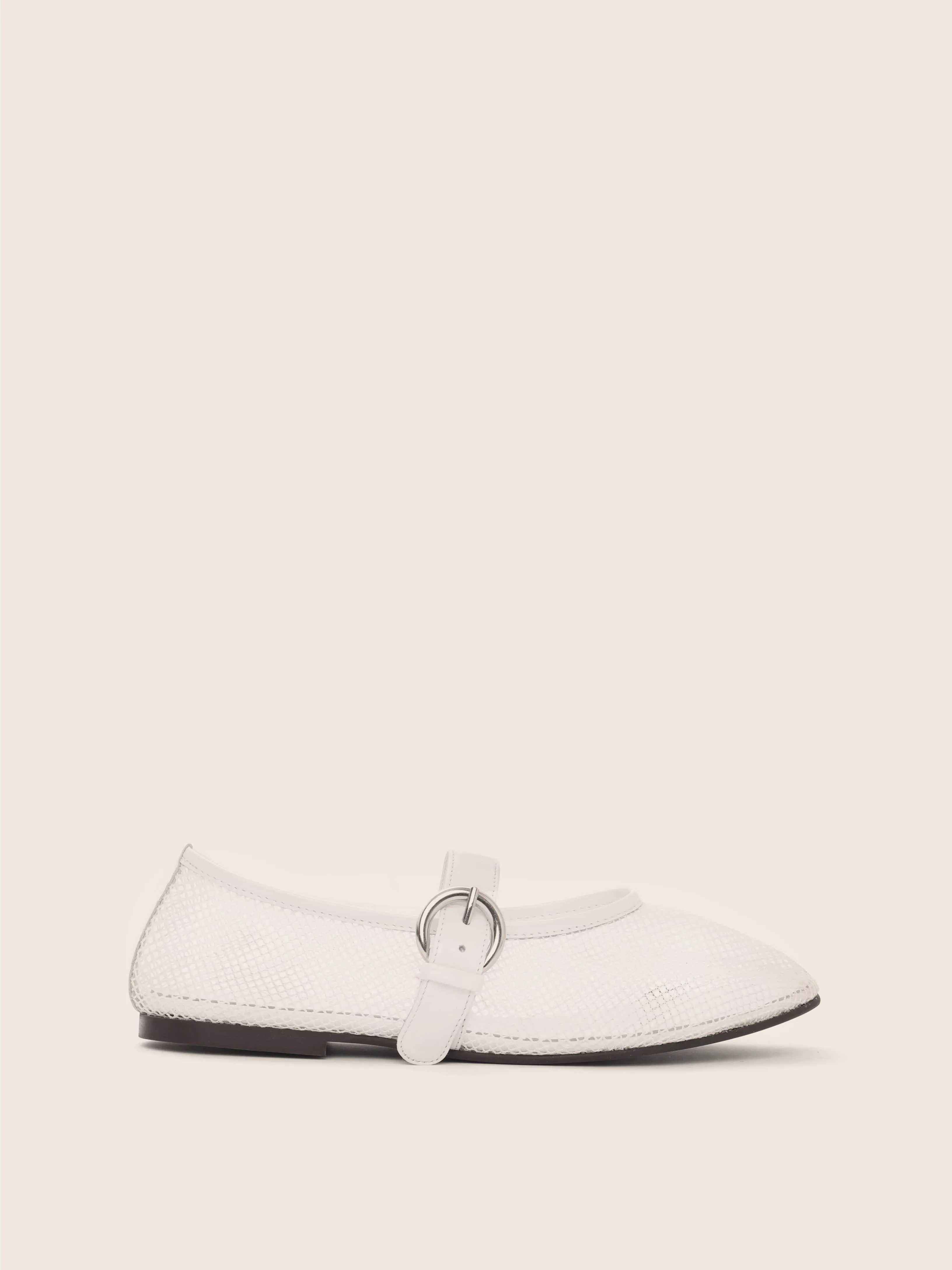 Aveiro white mesh ballet flats