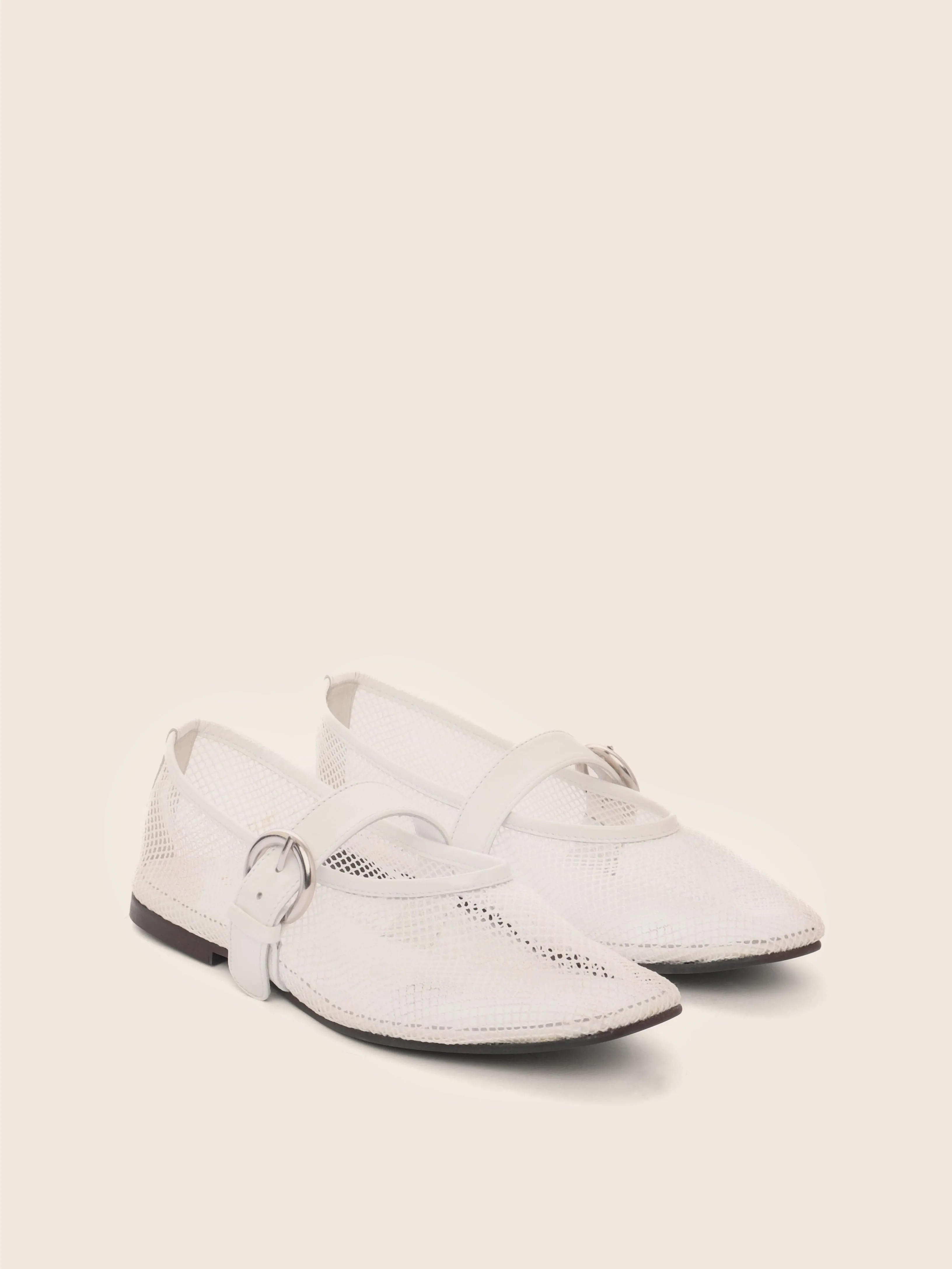 Aveiro white mesh ballet flats