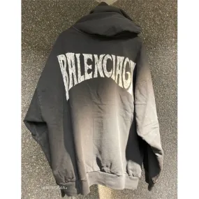 Balenciaga 24SS Black Logo Hoodie - Sizes XS-XXL.